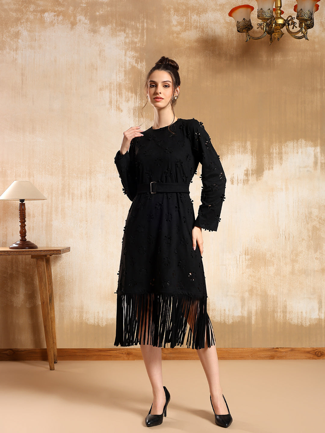 Nova Suede Fringe Dress