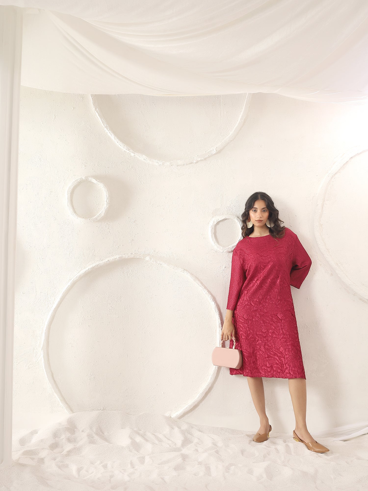 Velora Textured Midi Dress