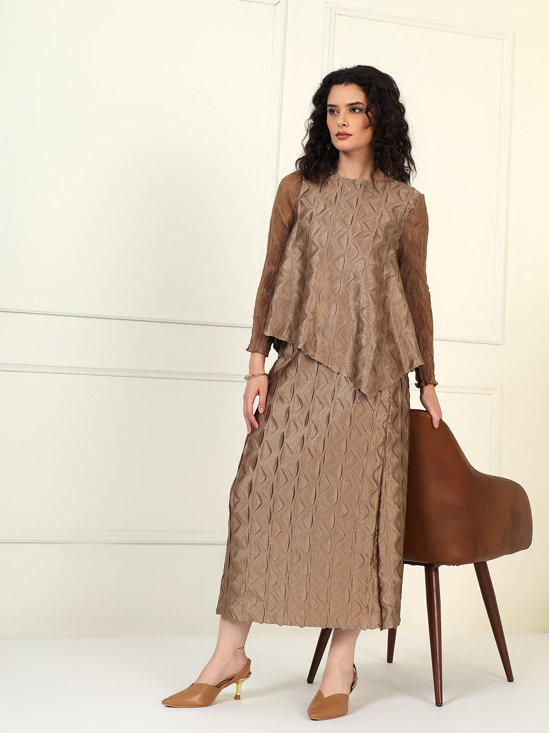 Elysia skirt set in Mocha