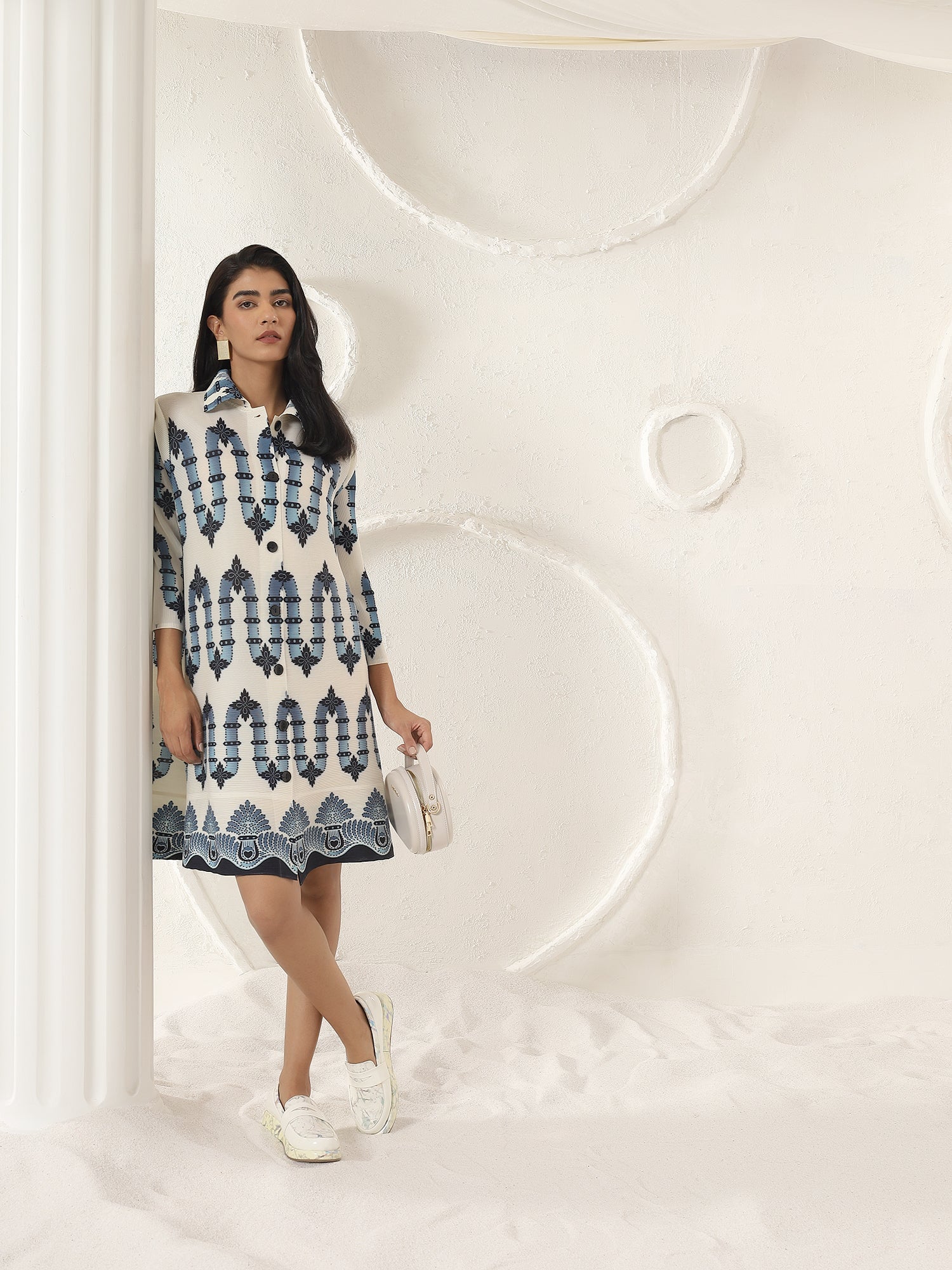 Wave Crest Shirt Dress