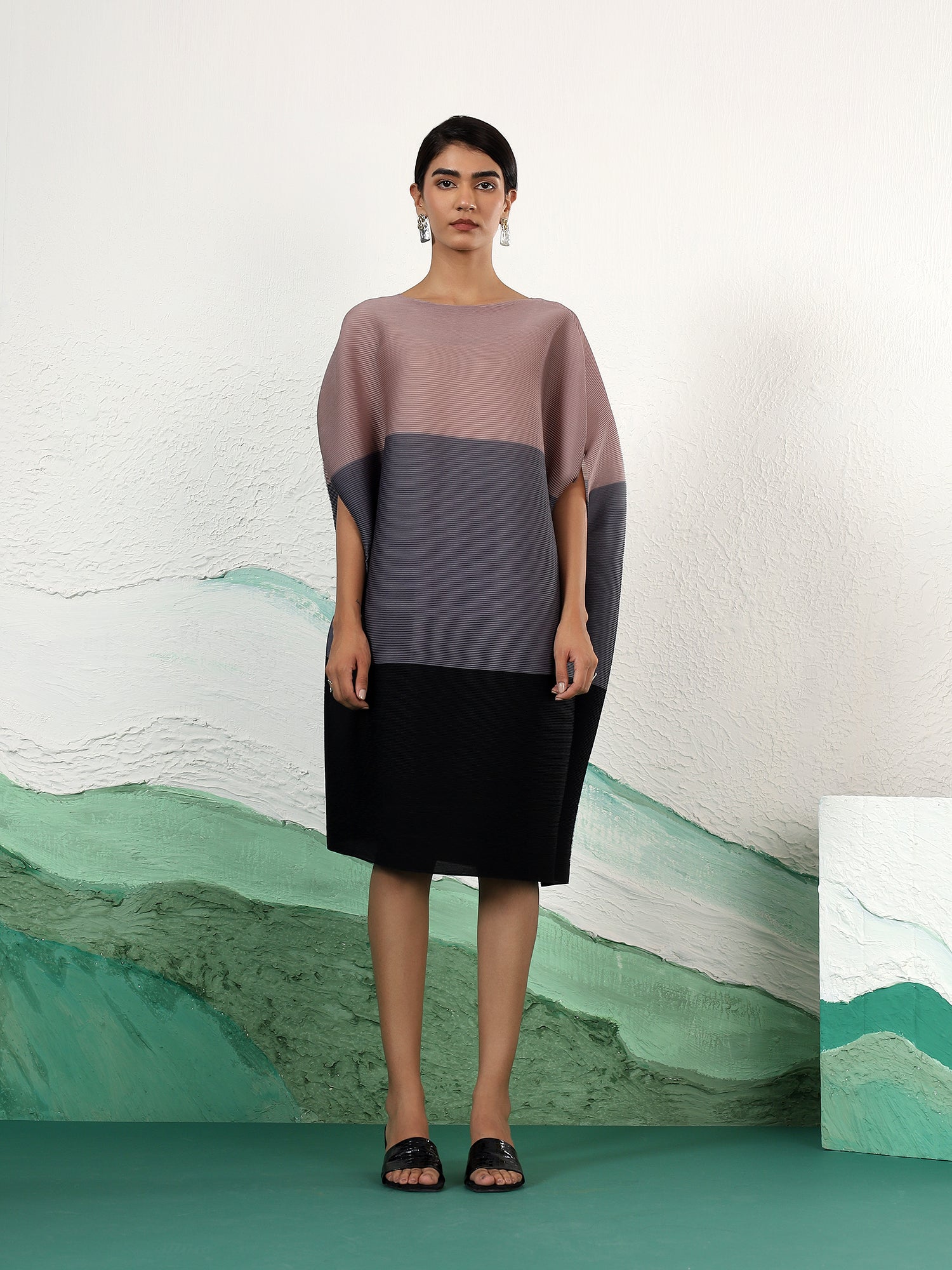 Eterna Colorblock Kaftan Dress