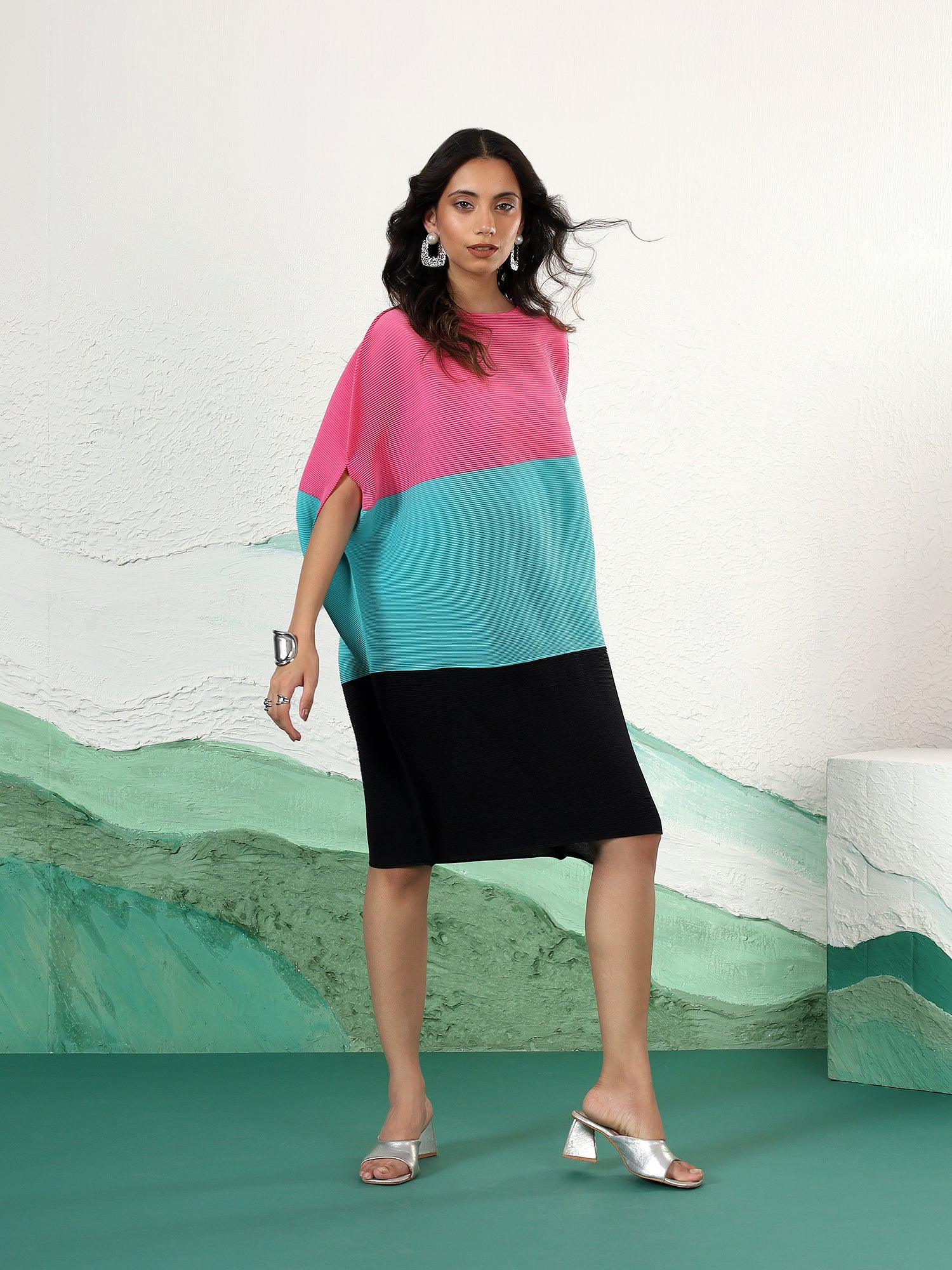 Eterna Colorblock Kaftan Dress