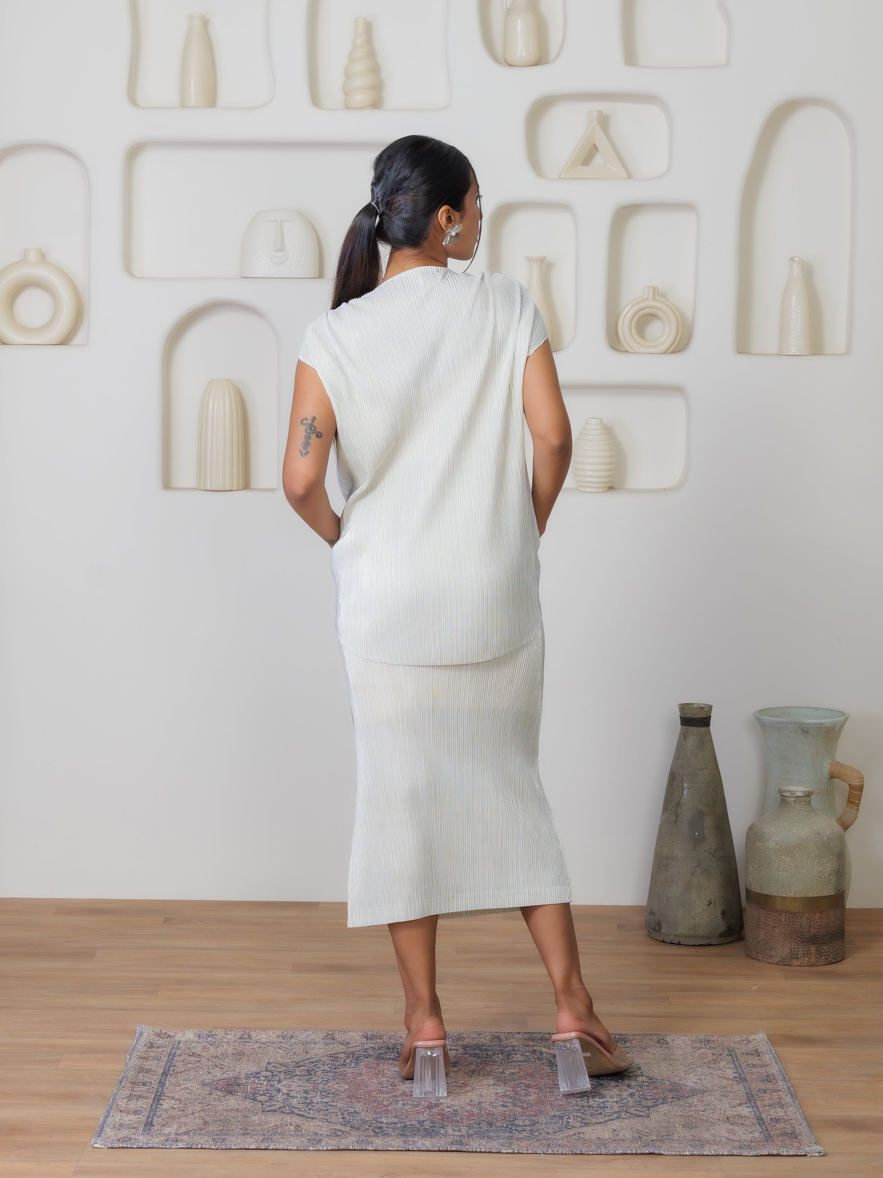 Sheen Metallic Co-ord Skirt set