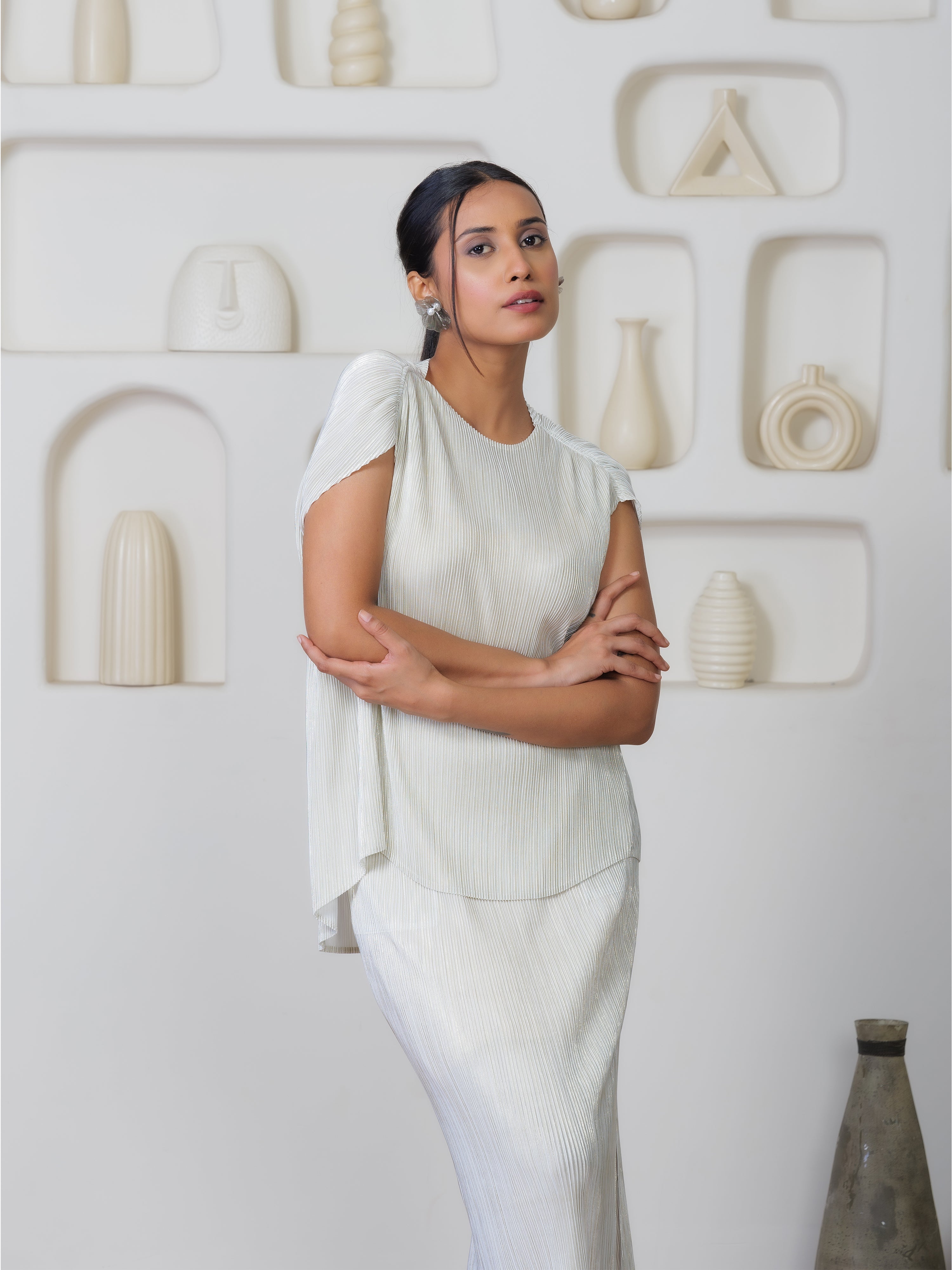 Sheen Metallic Co-ord Skirt set