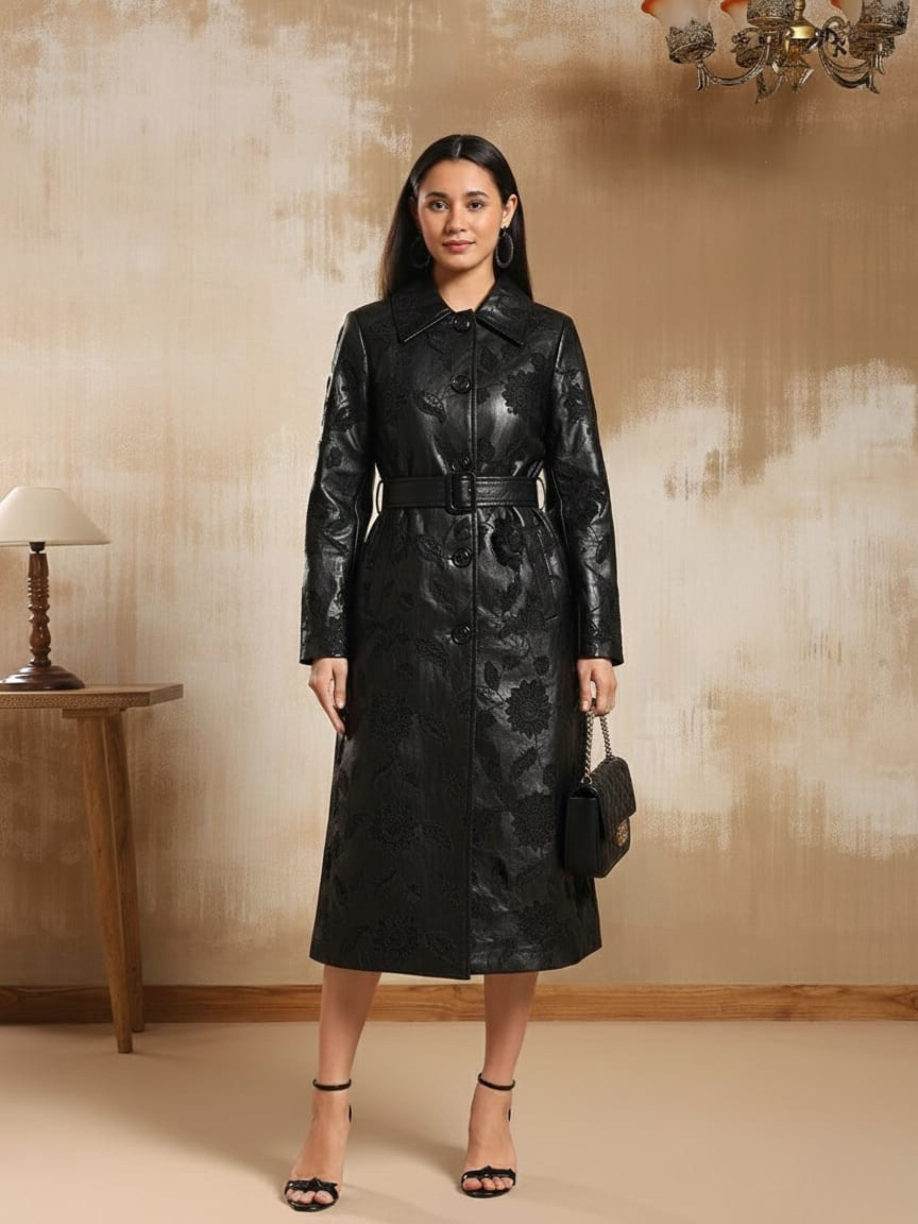 Nexa Leather Longline Coat