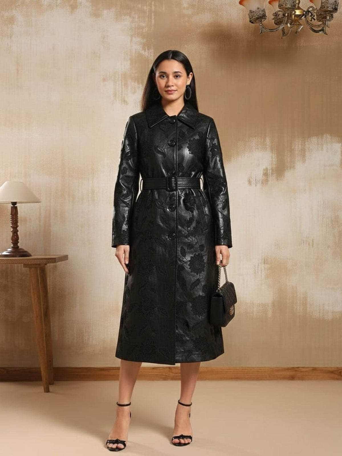 Nexa Leather Longline Coat