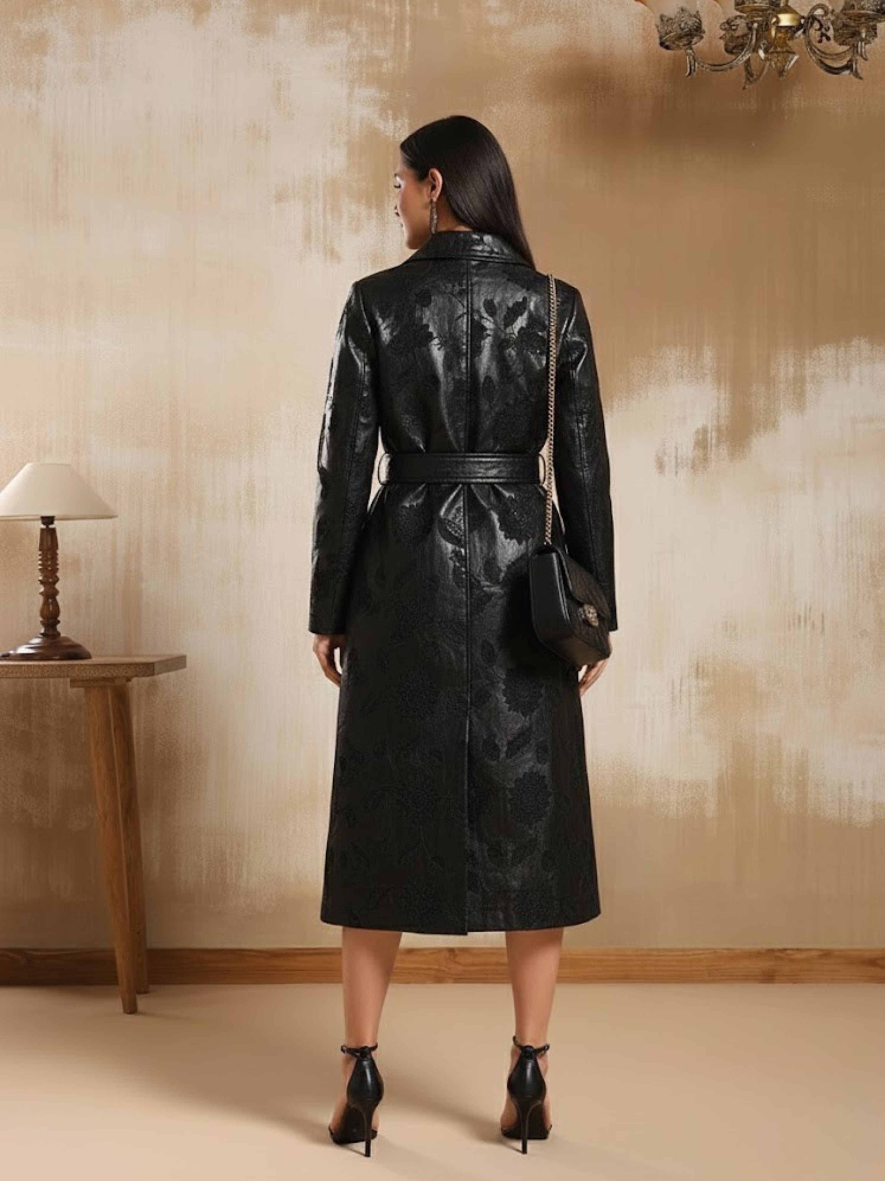 Nexa Leather Longline Coat