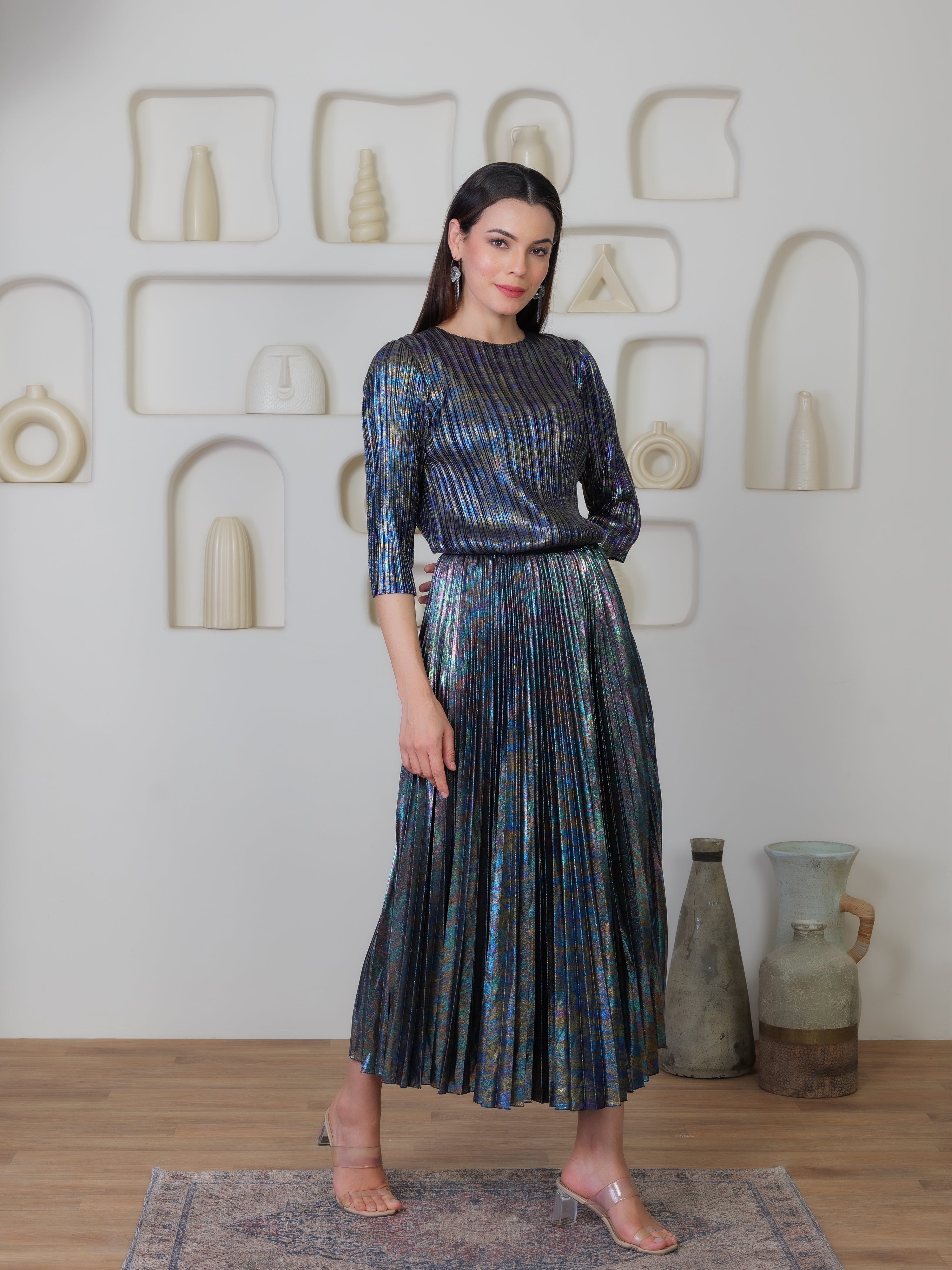Mirage Metallic Skirt Set