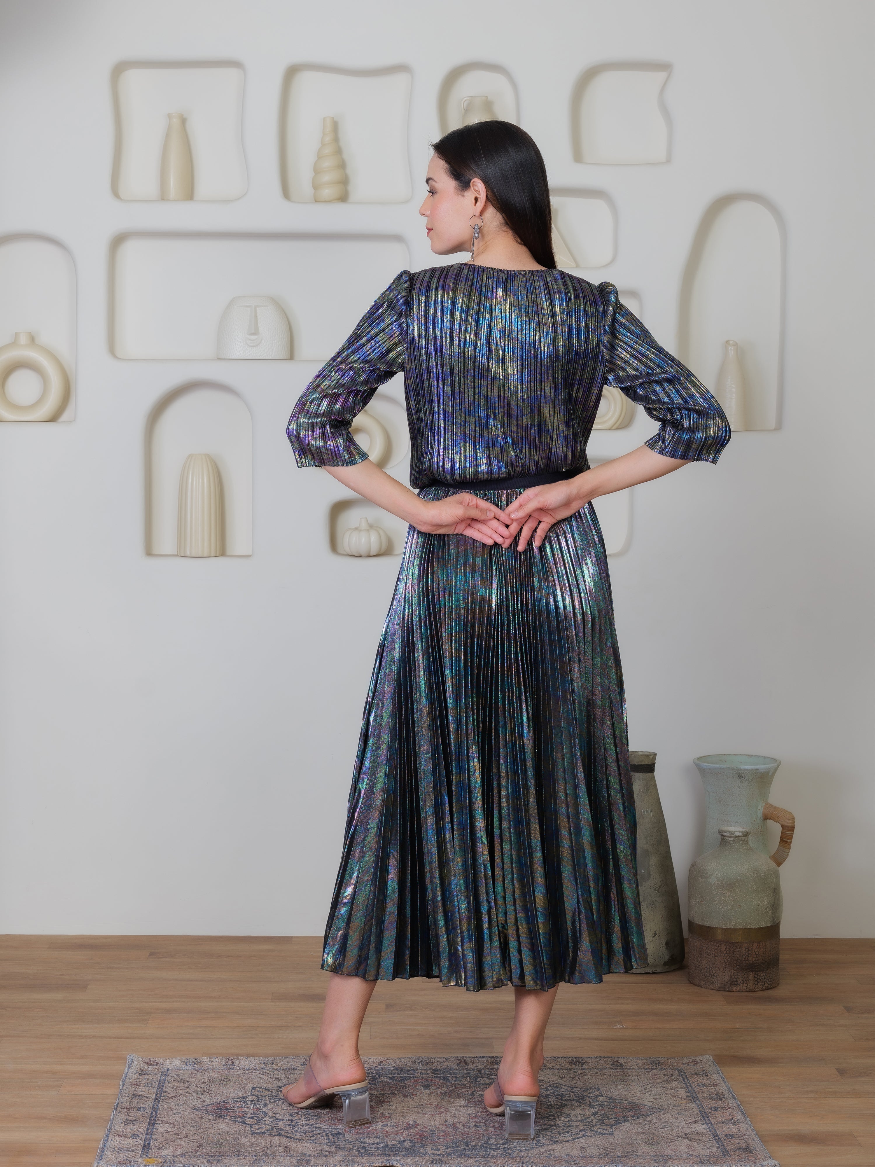 Mirage Metallic Skirt Set