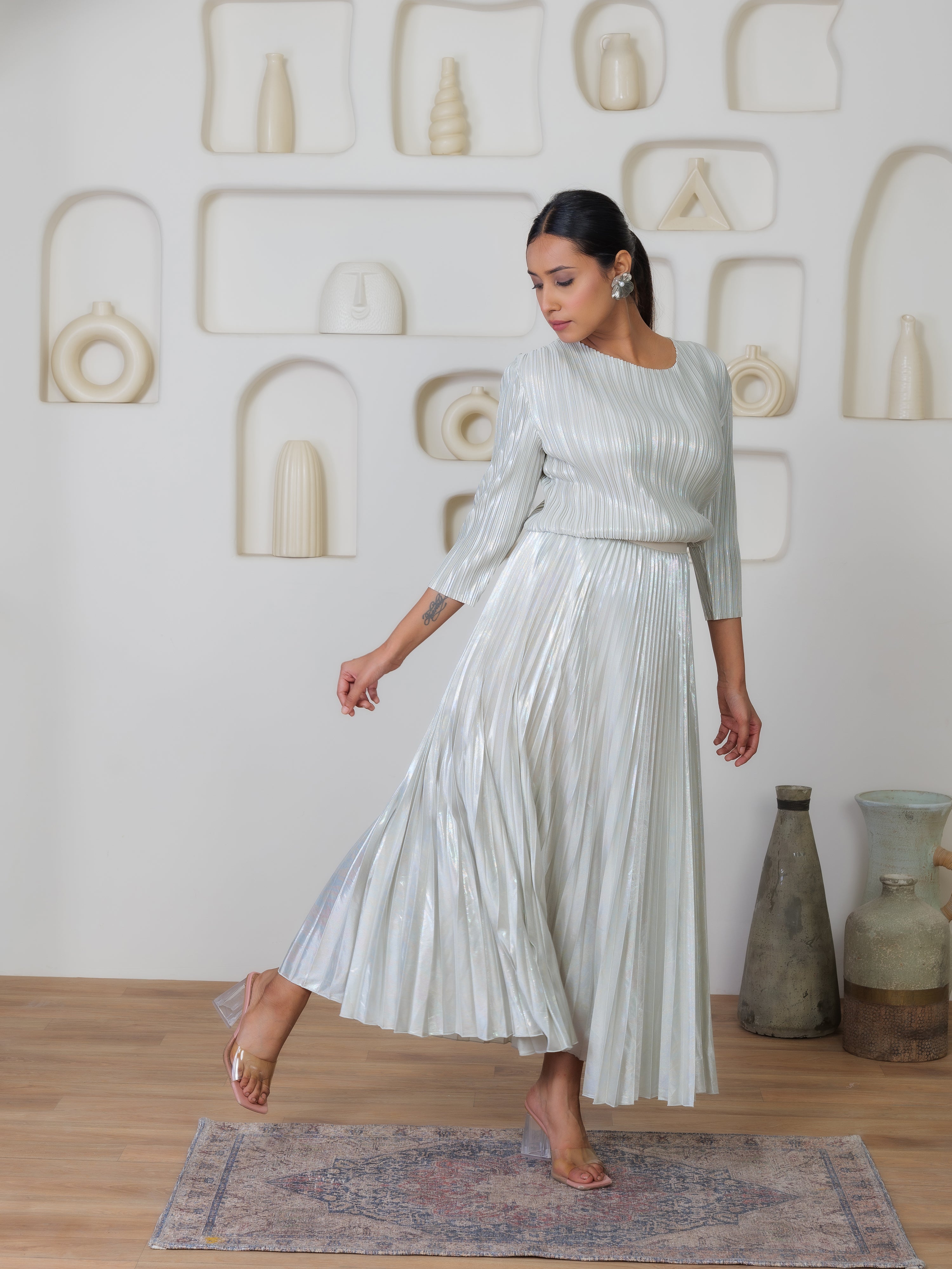 Mirage Metallic Skirt Set