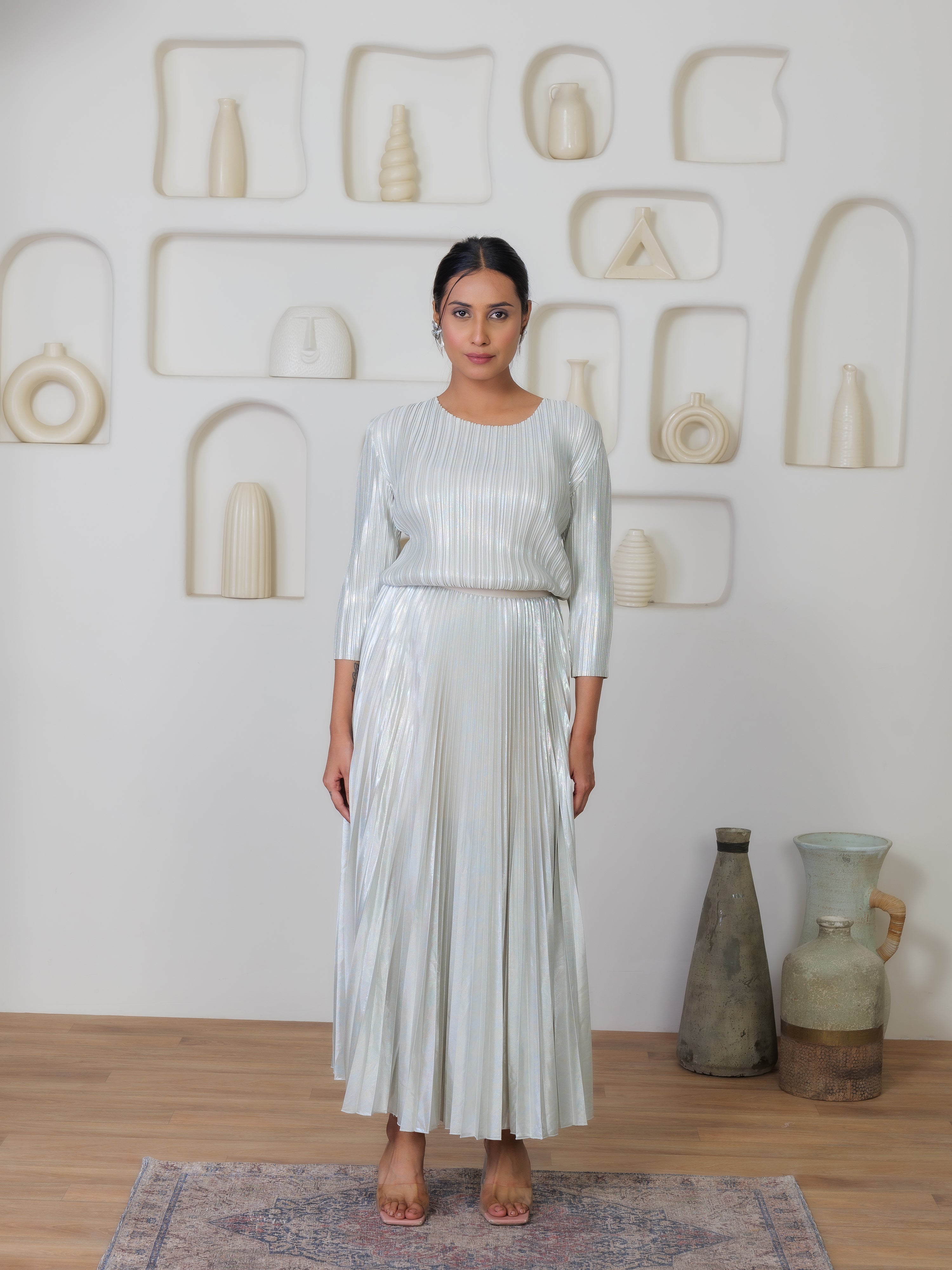 Mirage Metallic Skirt Set