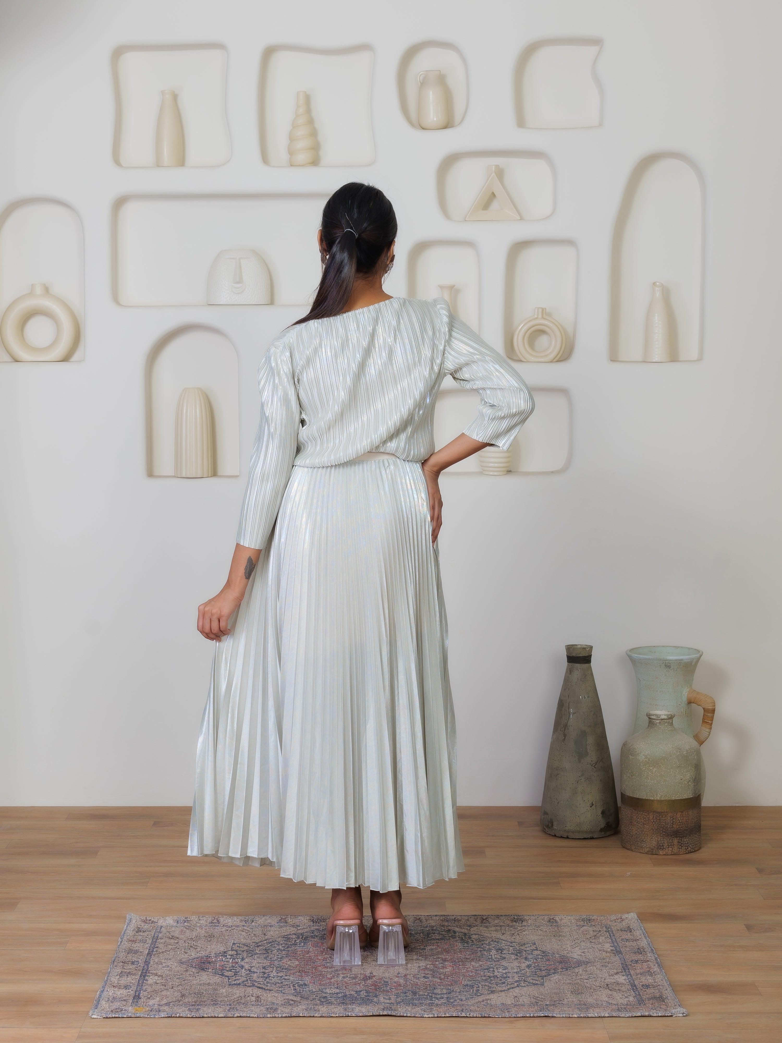 Mirage Metallic Skirt Set