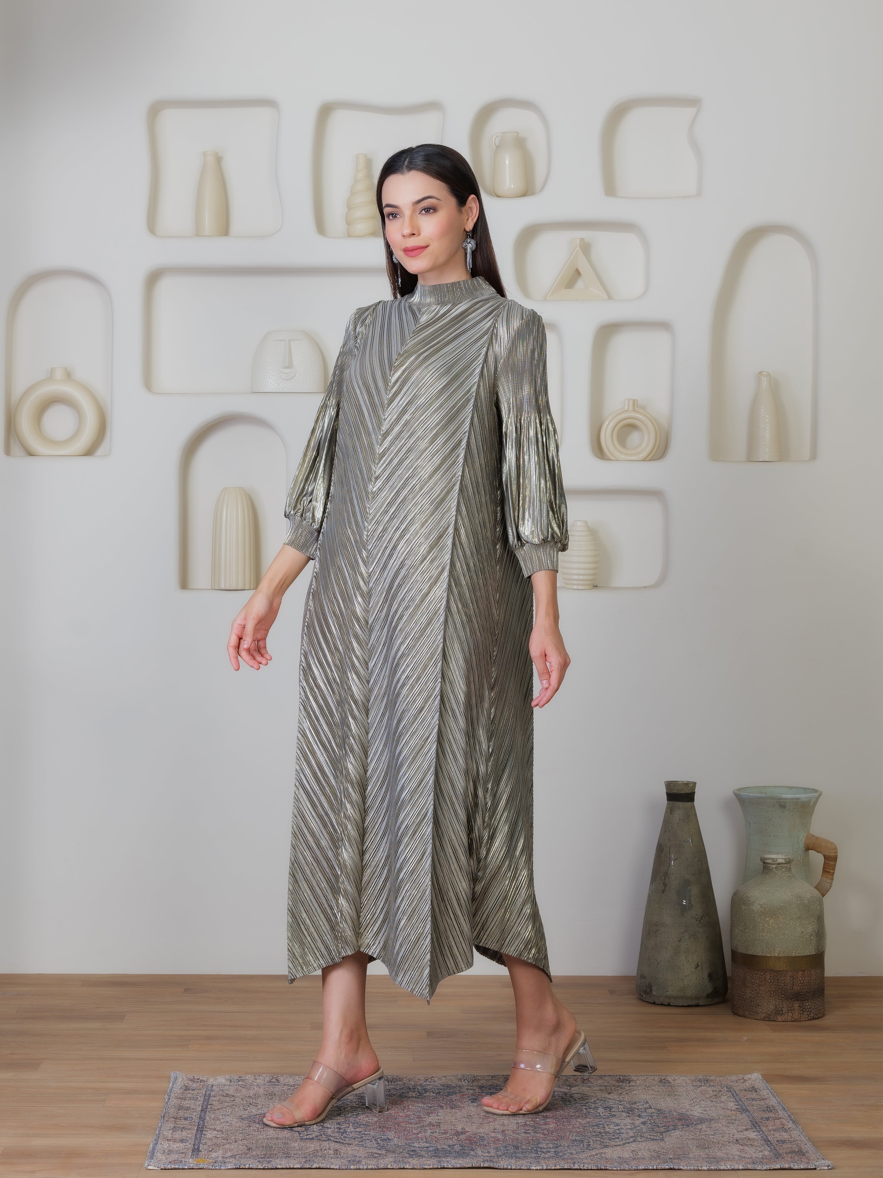 Nahria Metallic Dress