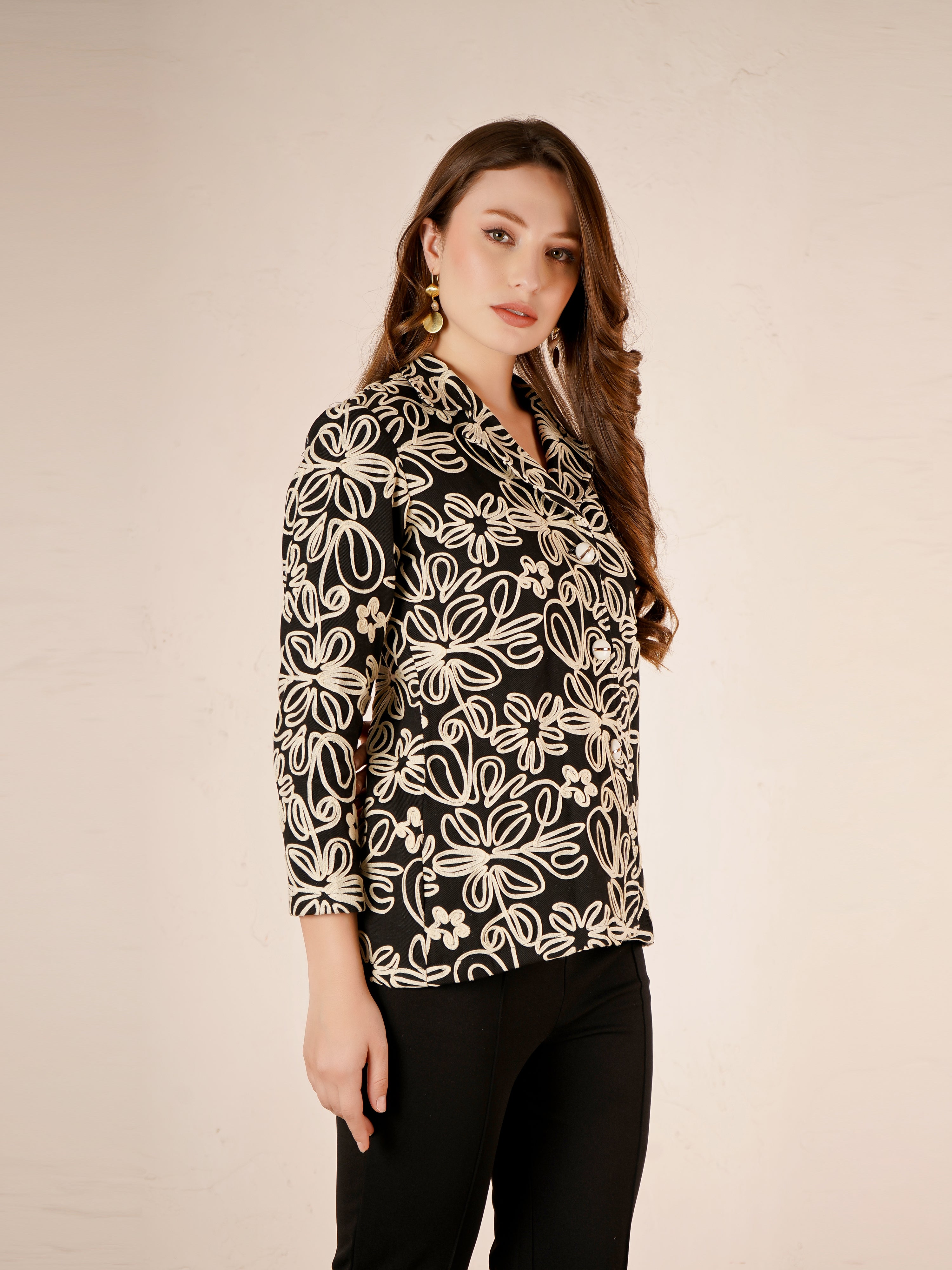 Maverick Denim Top In Black Colour