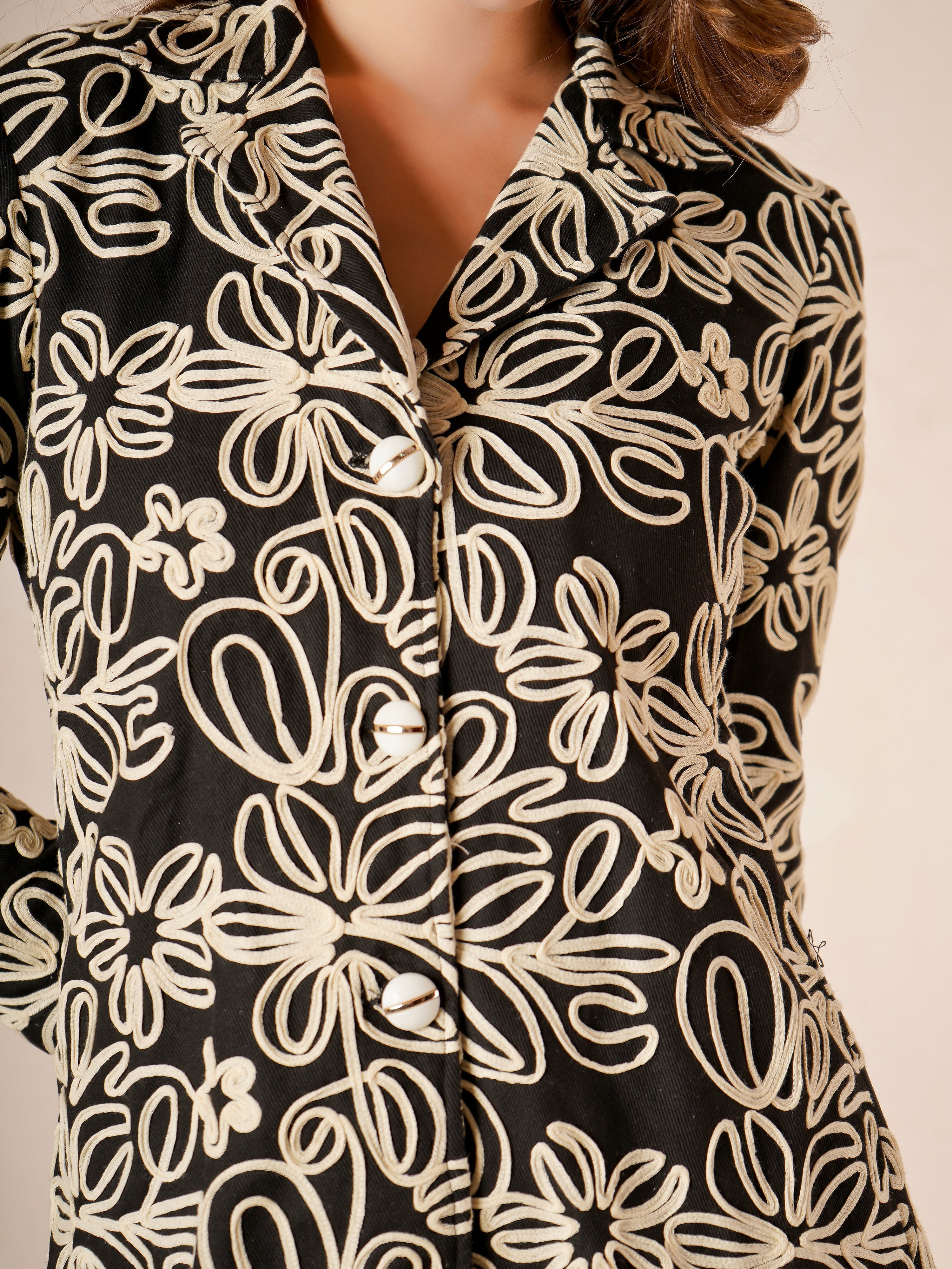 Maverick Denim Top In Black Colour