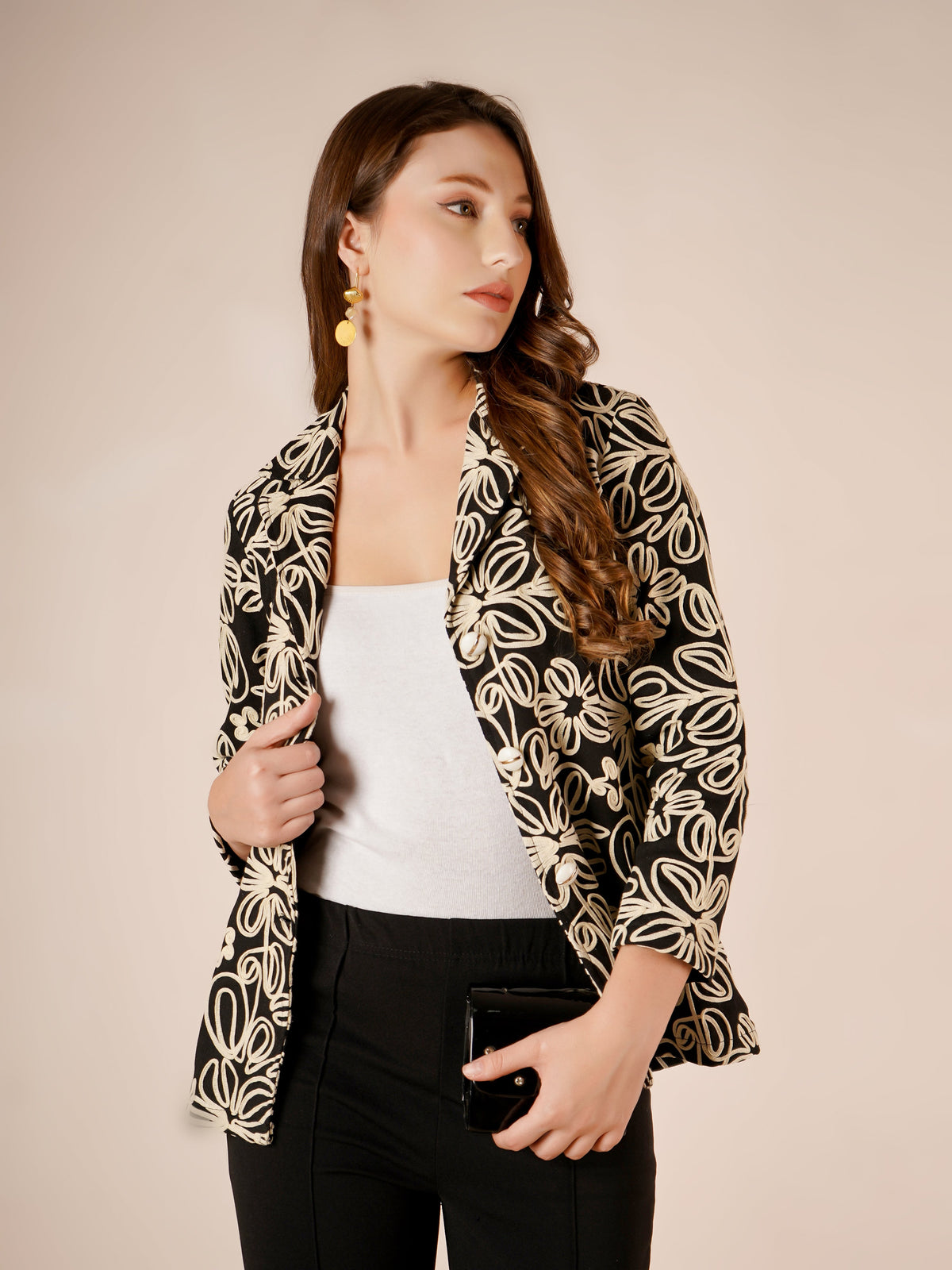 Maverick Denim Top In Black Colour