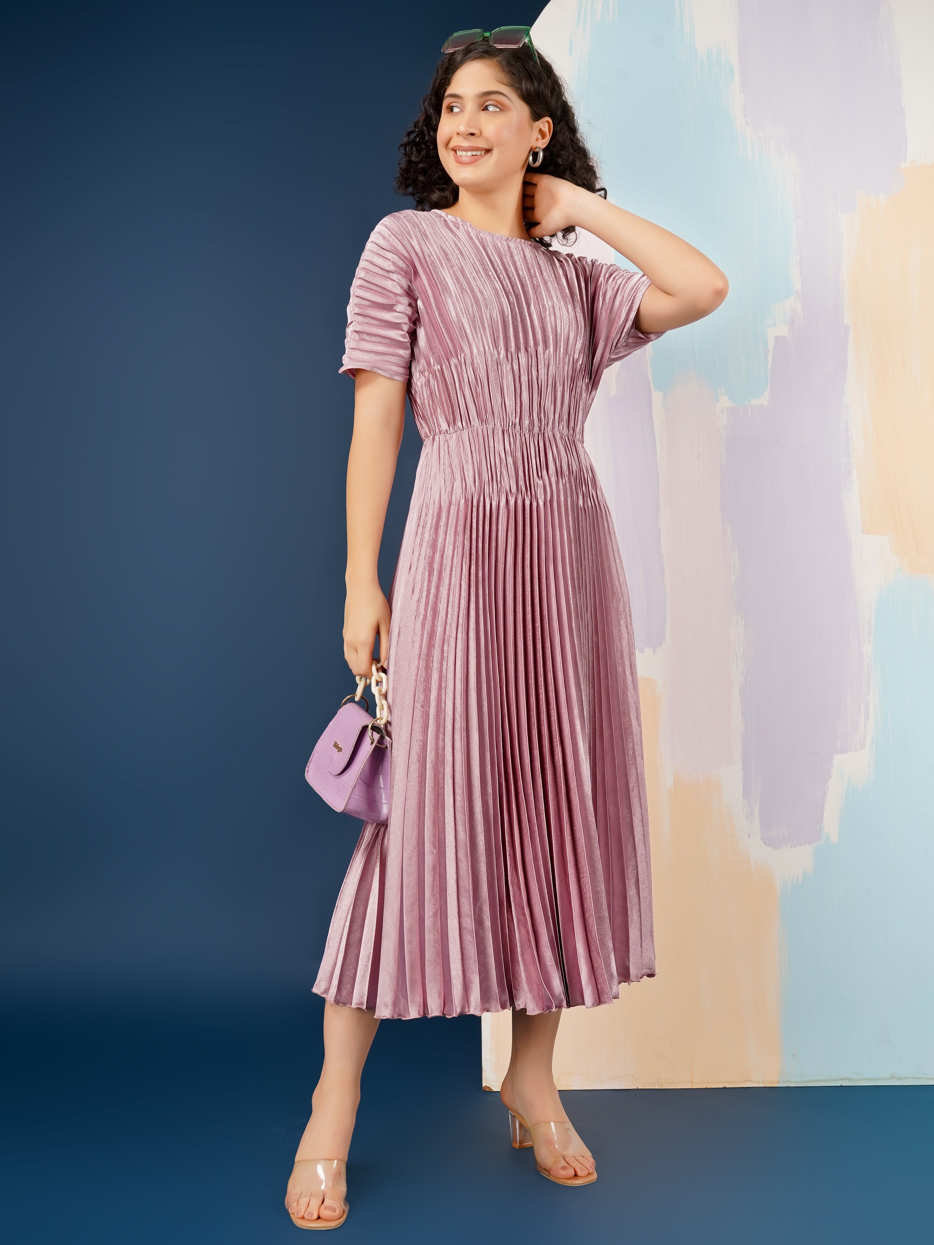 Violet Metallic Dress