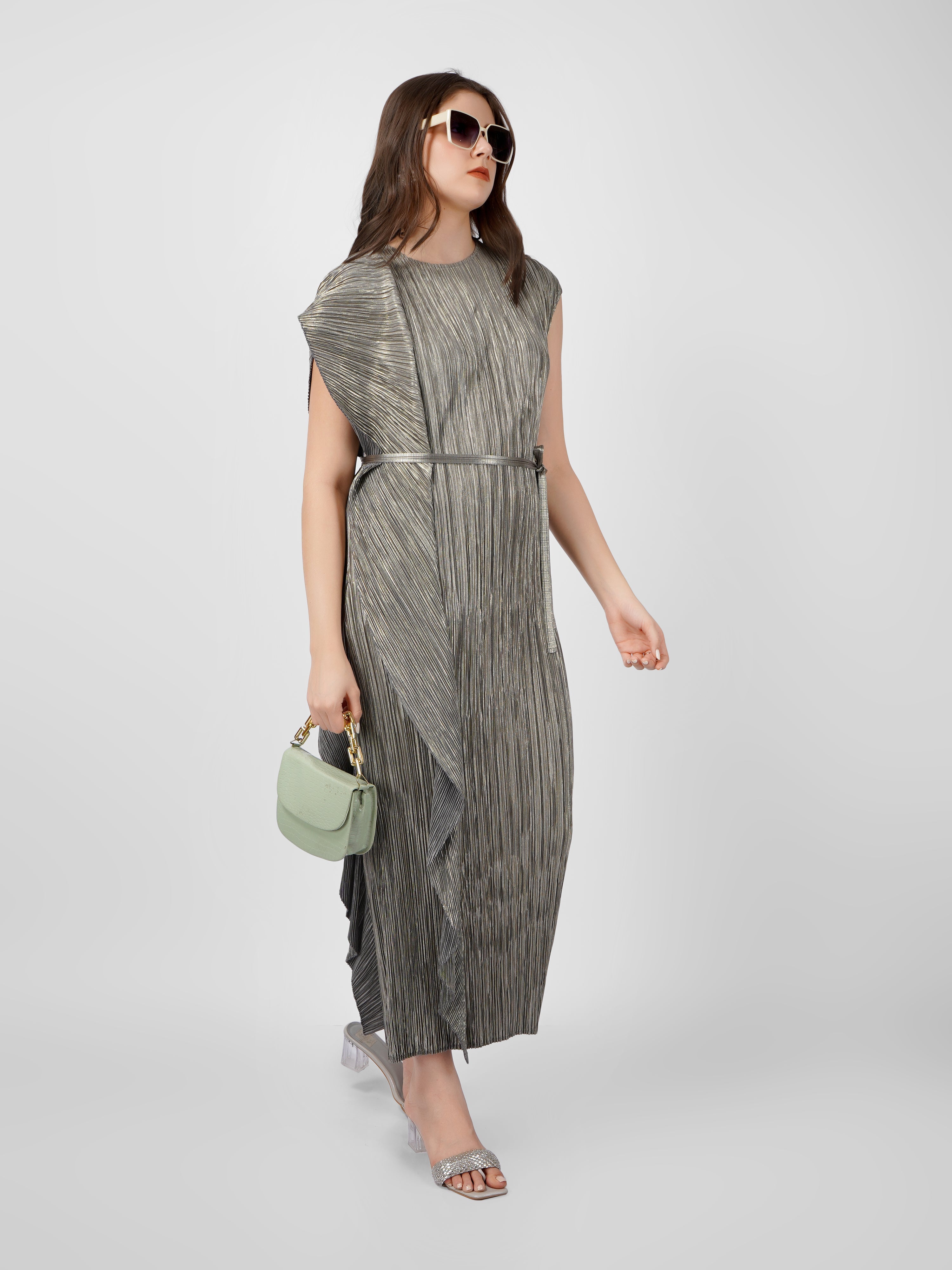Cascade Metallic Dress