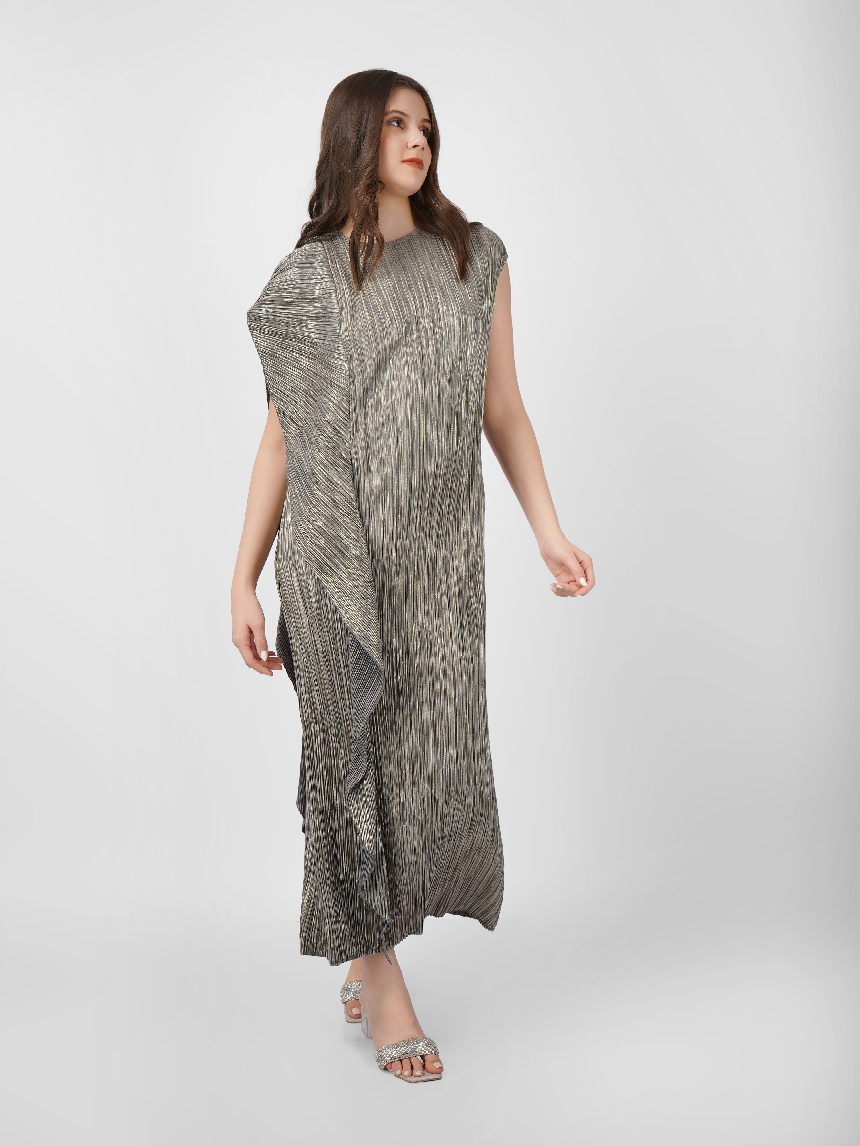 Cascade Metallic Dress