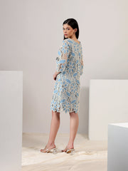 Sky Bloom – Embroidered Denim Dress