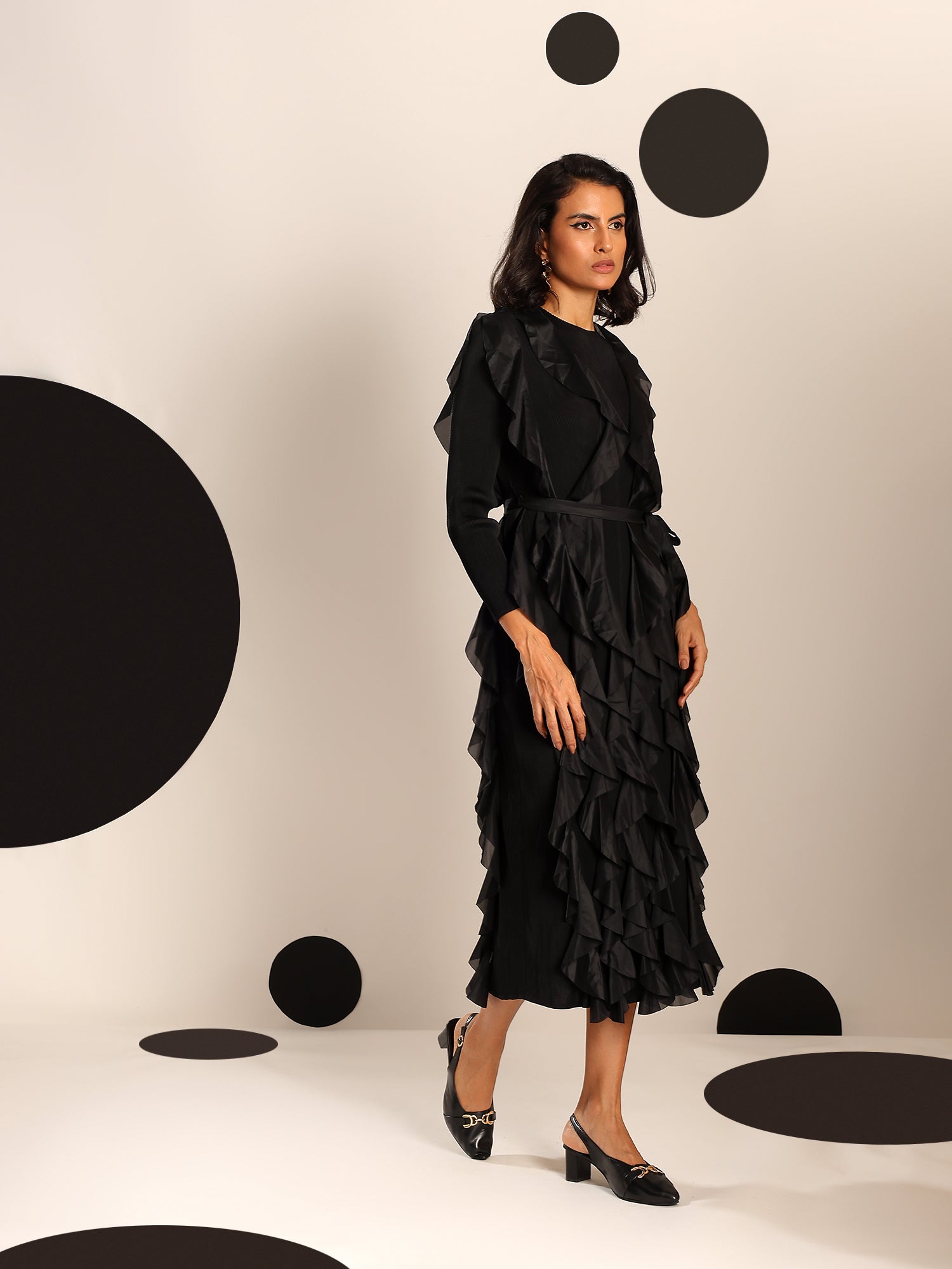 Cascade Ruffle Dress