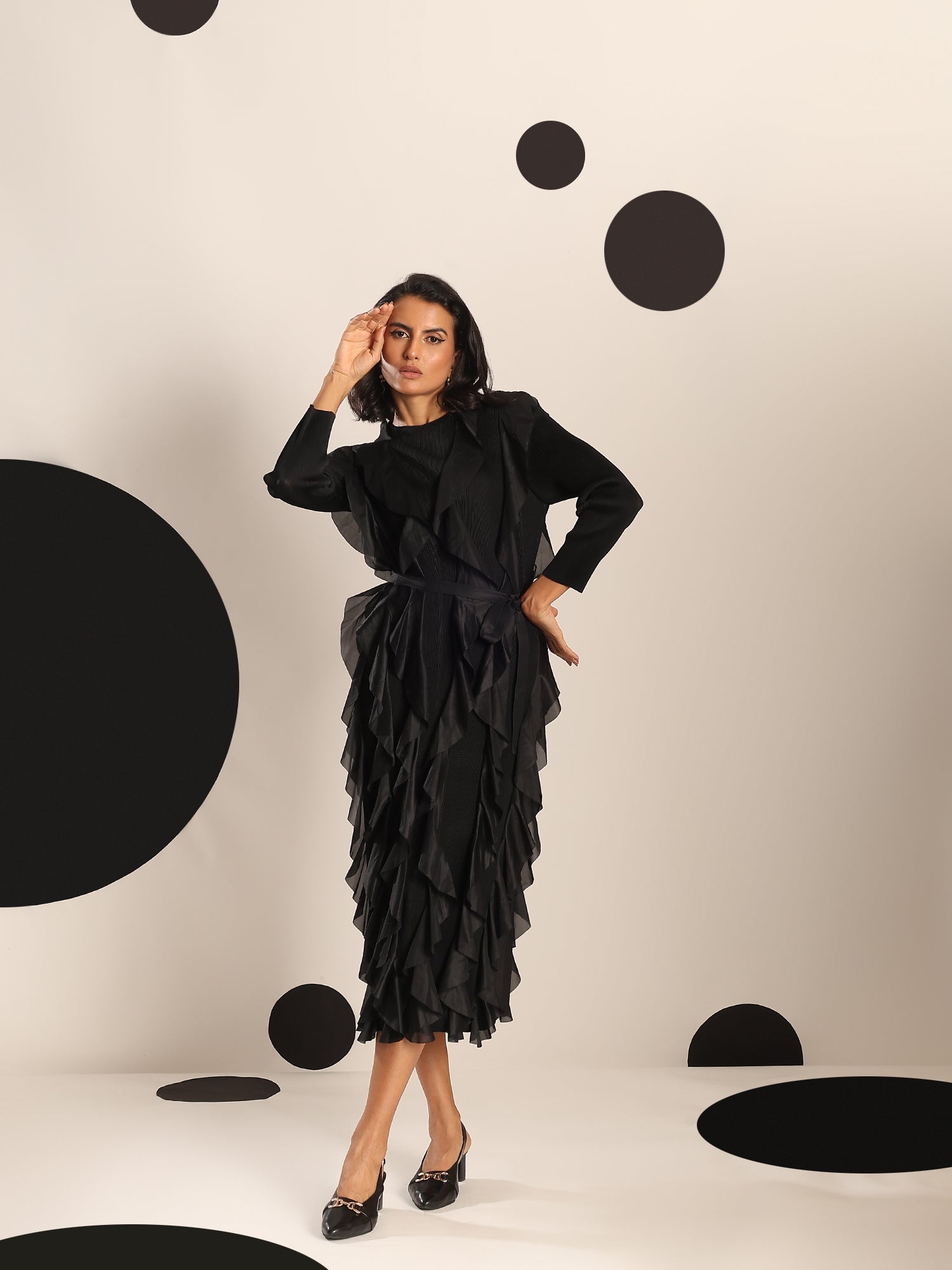 Cascade Ruffle Dress