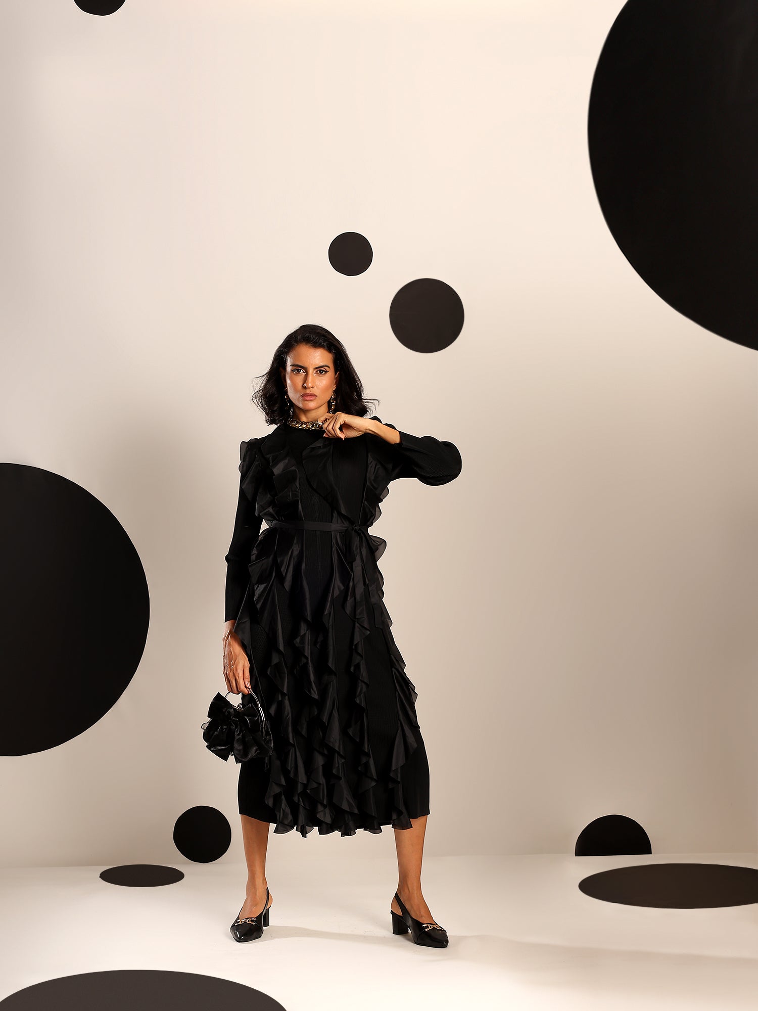 Cascade Ruffle Dress