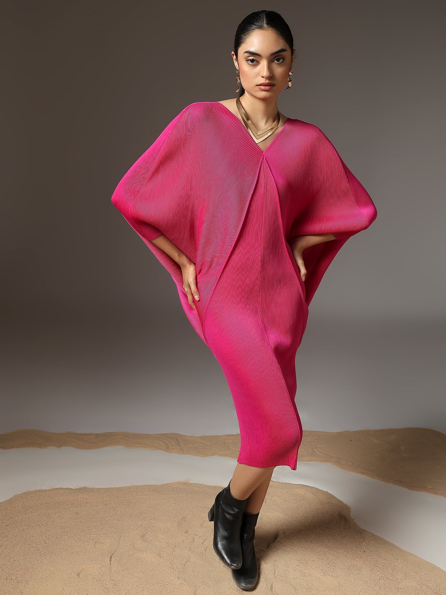 Ripple Drape Dress