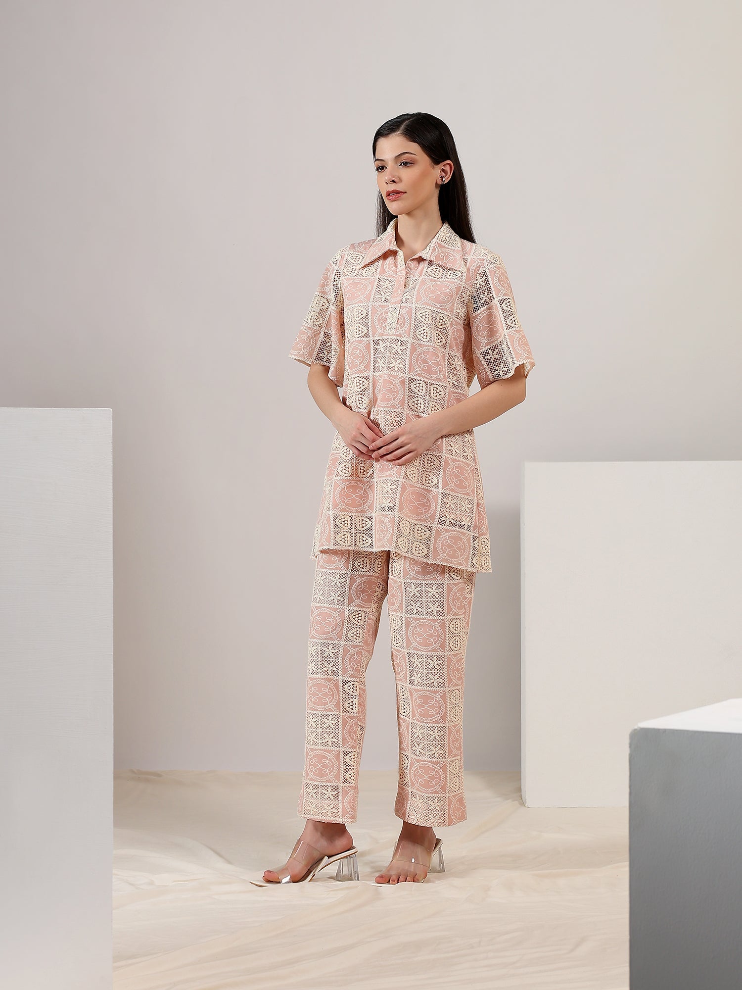 Blush Mosaic – Embroidered Co-Ord Set