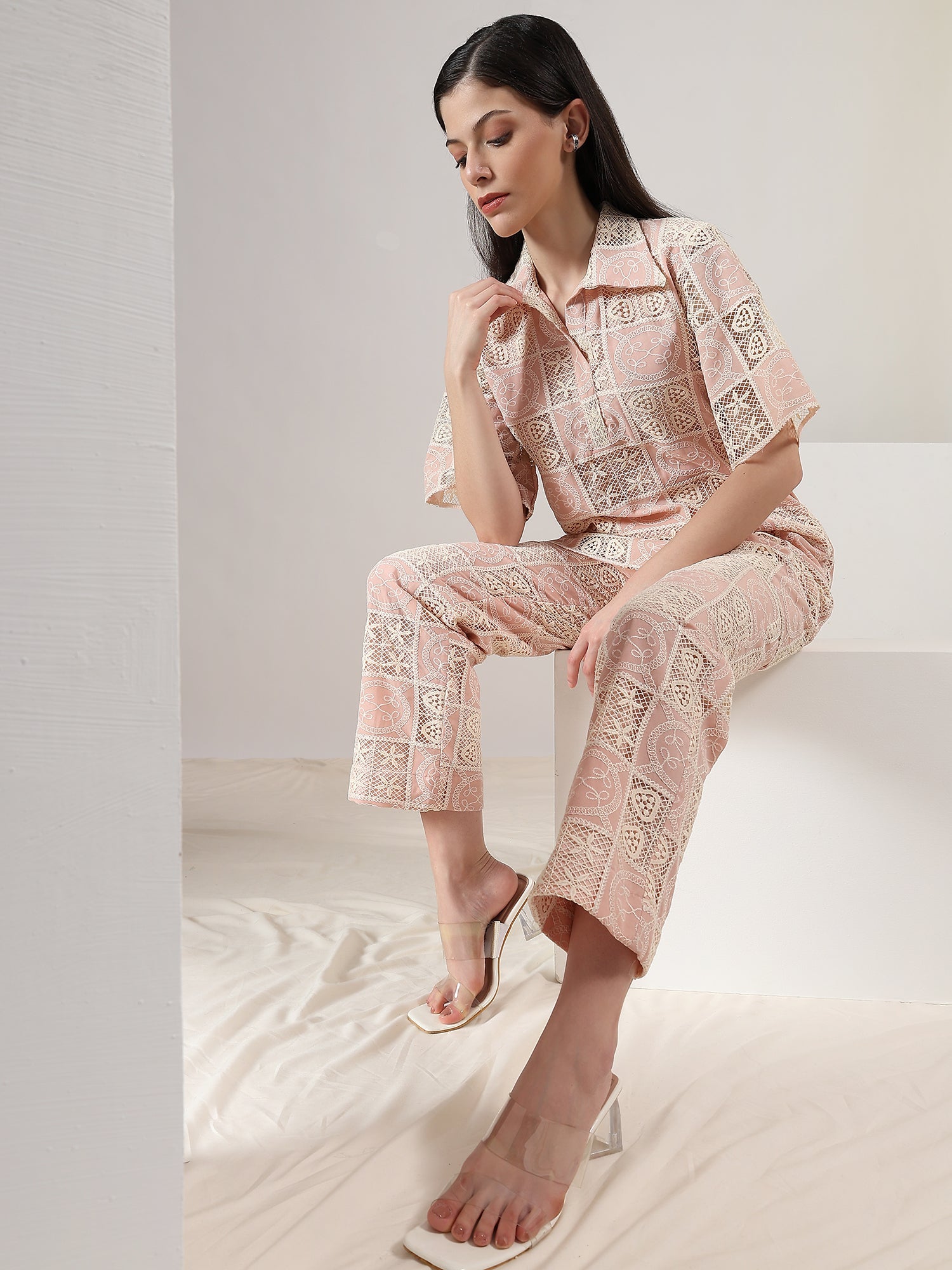 Blush Mosaic – Embroidered Co-Ord Set