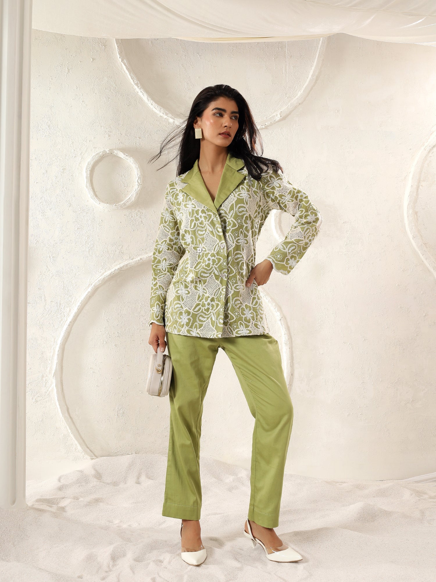 Matcha Bloom Blazer Set