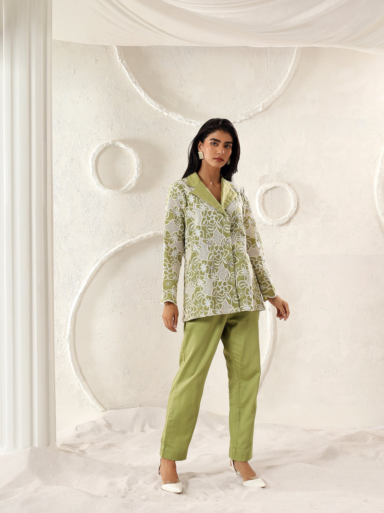Matcha Bloom Blazer Set