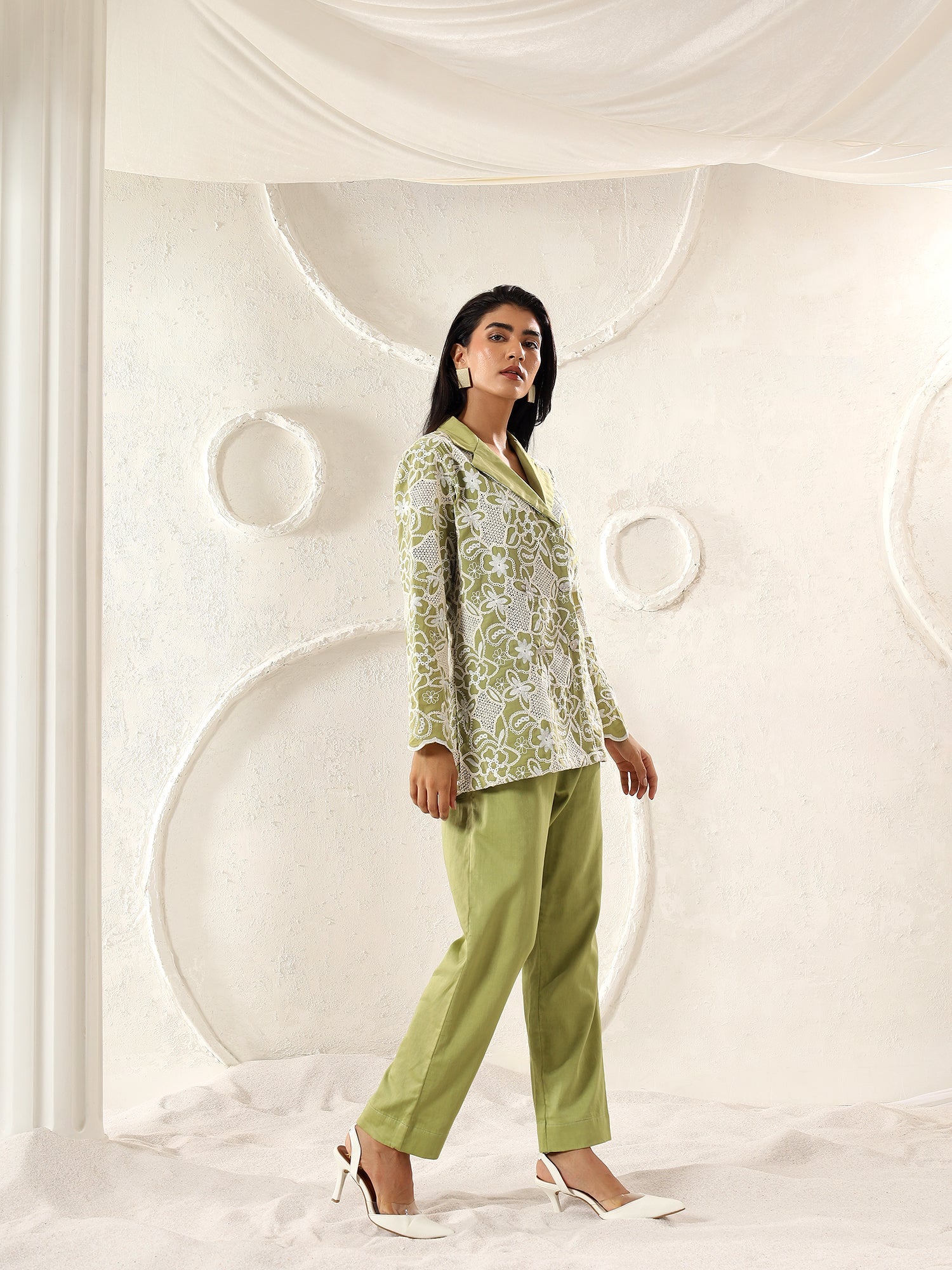 Matcha Bloom Blazer Set