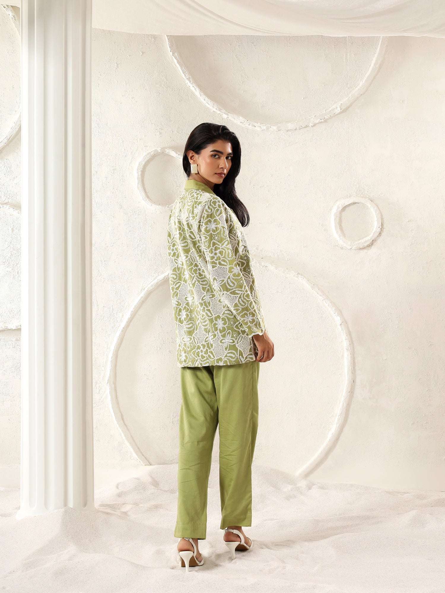 Matcha Bloom Blazer Set