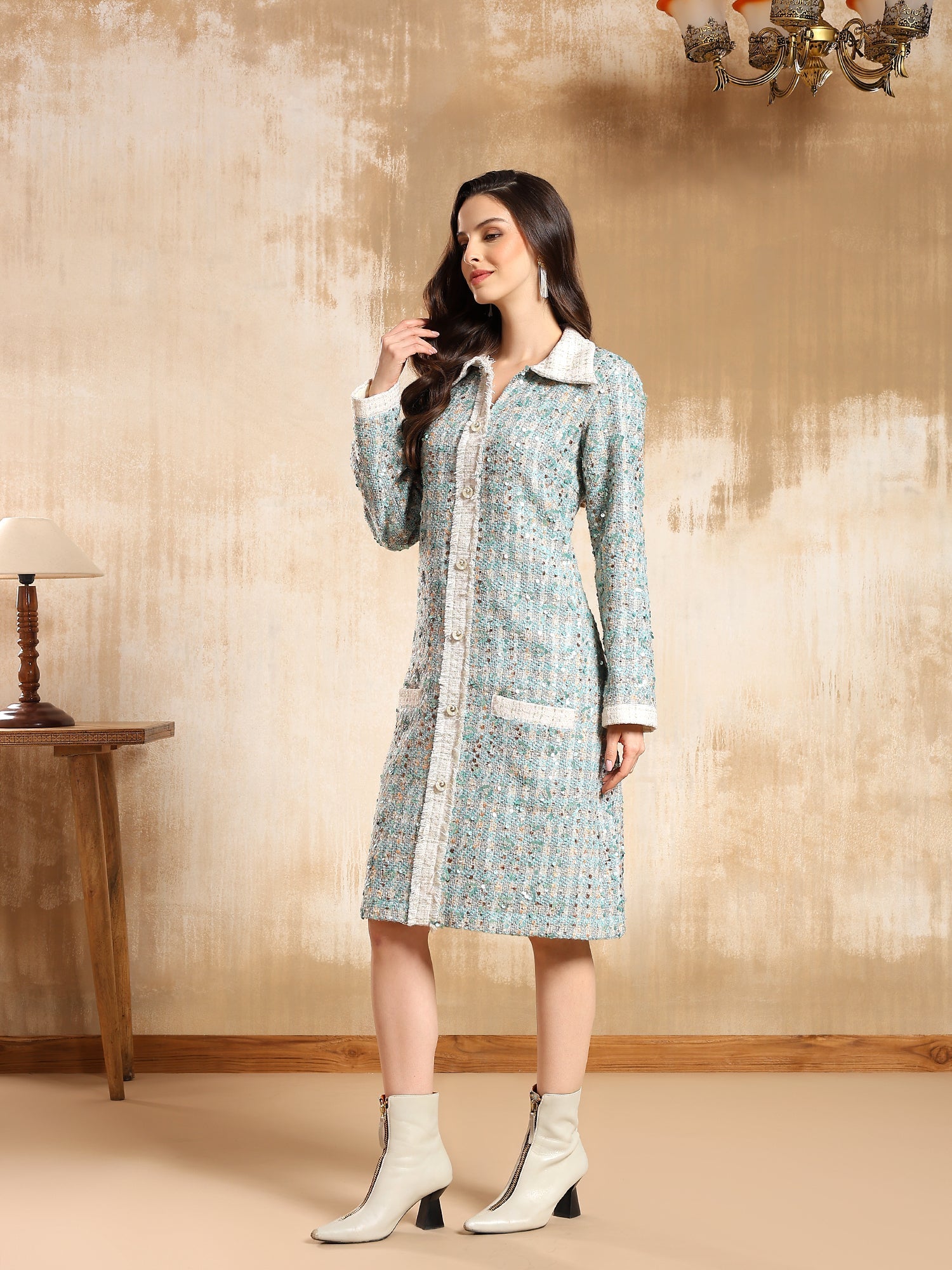 Celene Tweed Sequin Dress