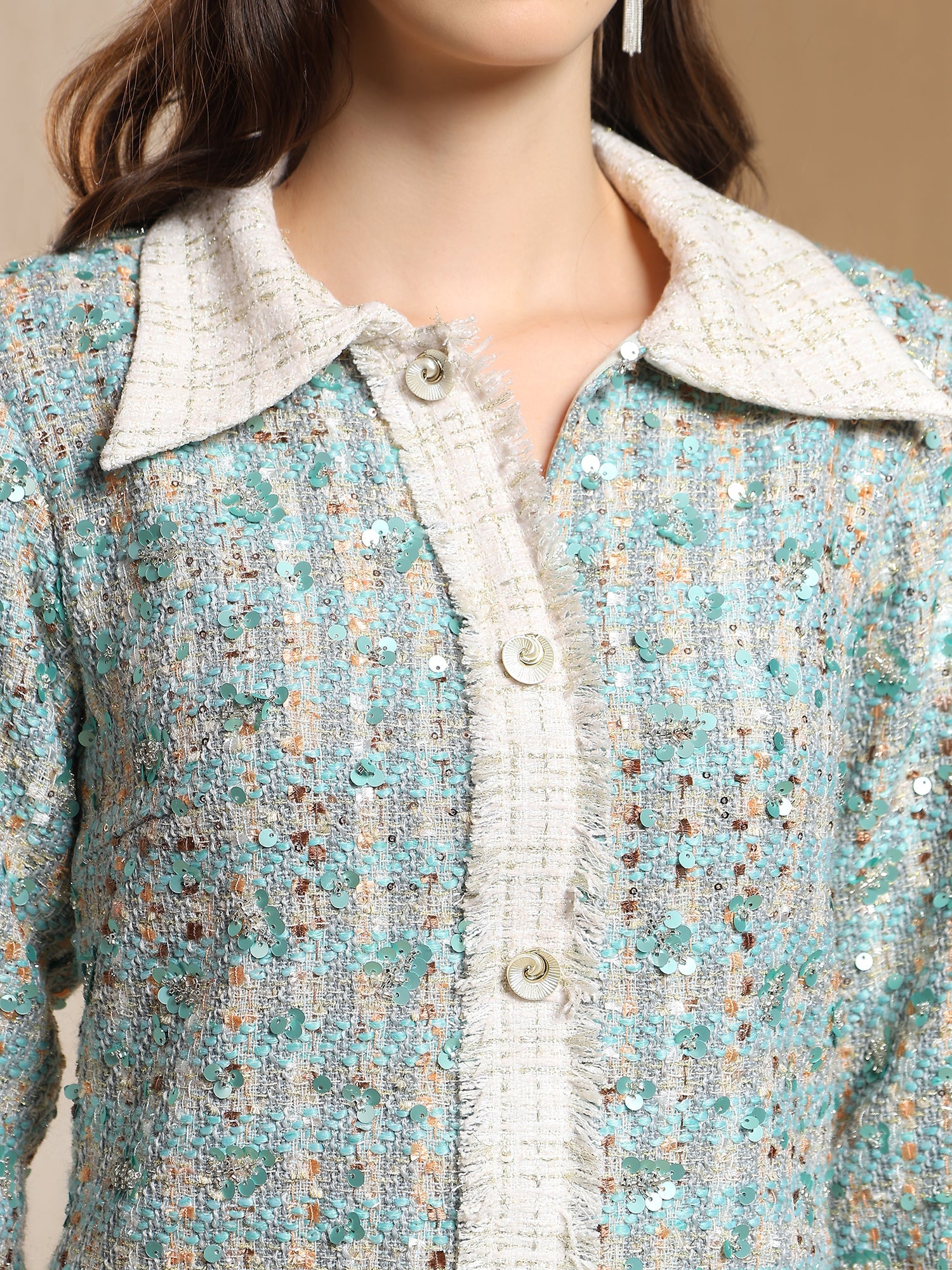 Celene Tweed Sequin Dress