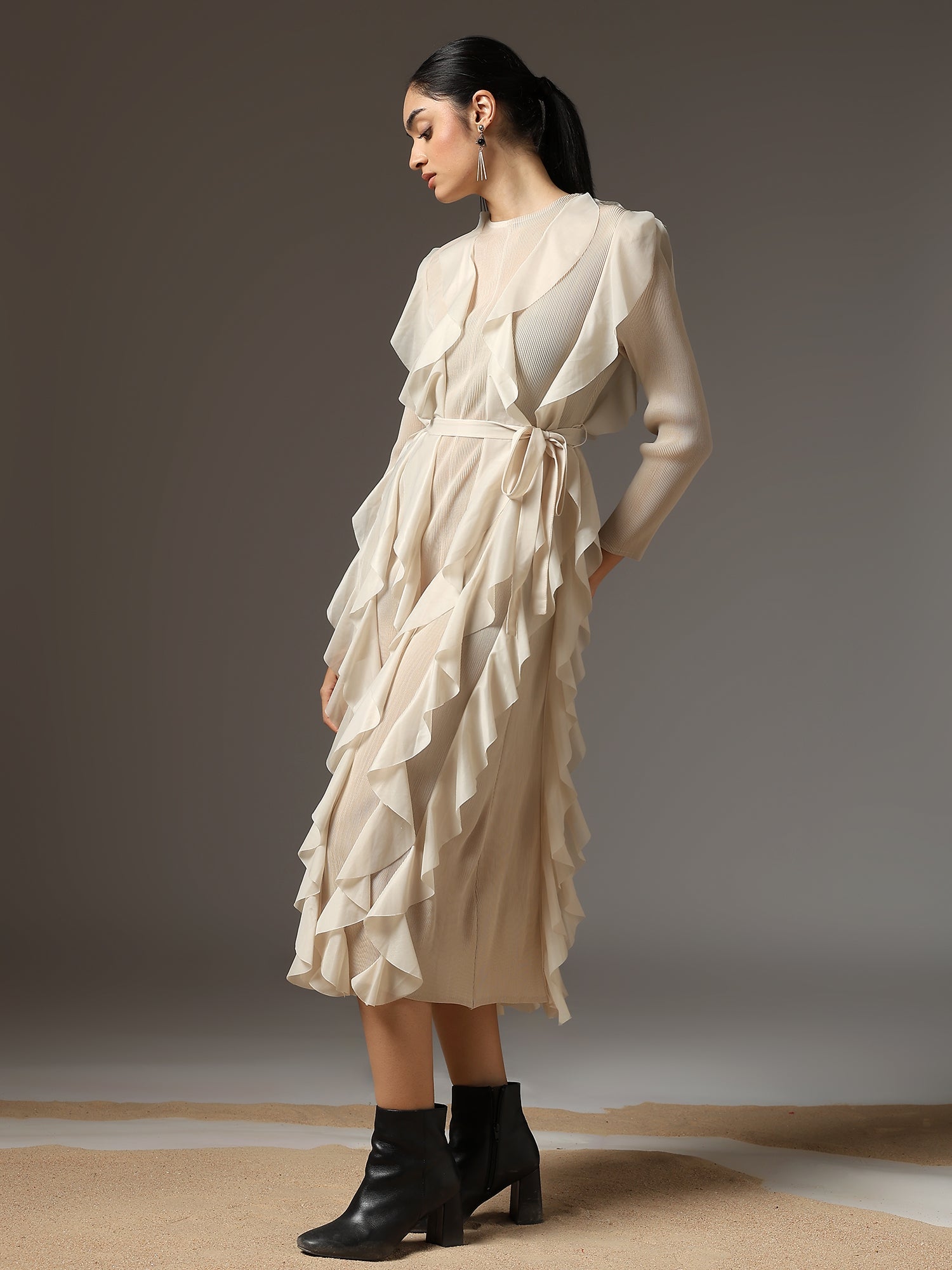 Cascade Ruffle Dress