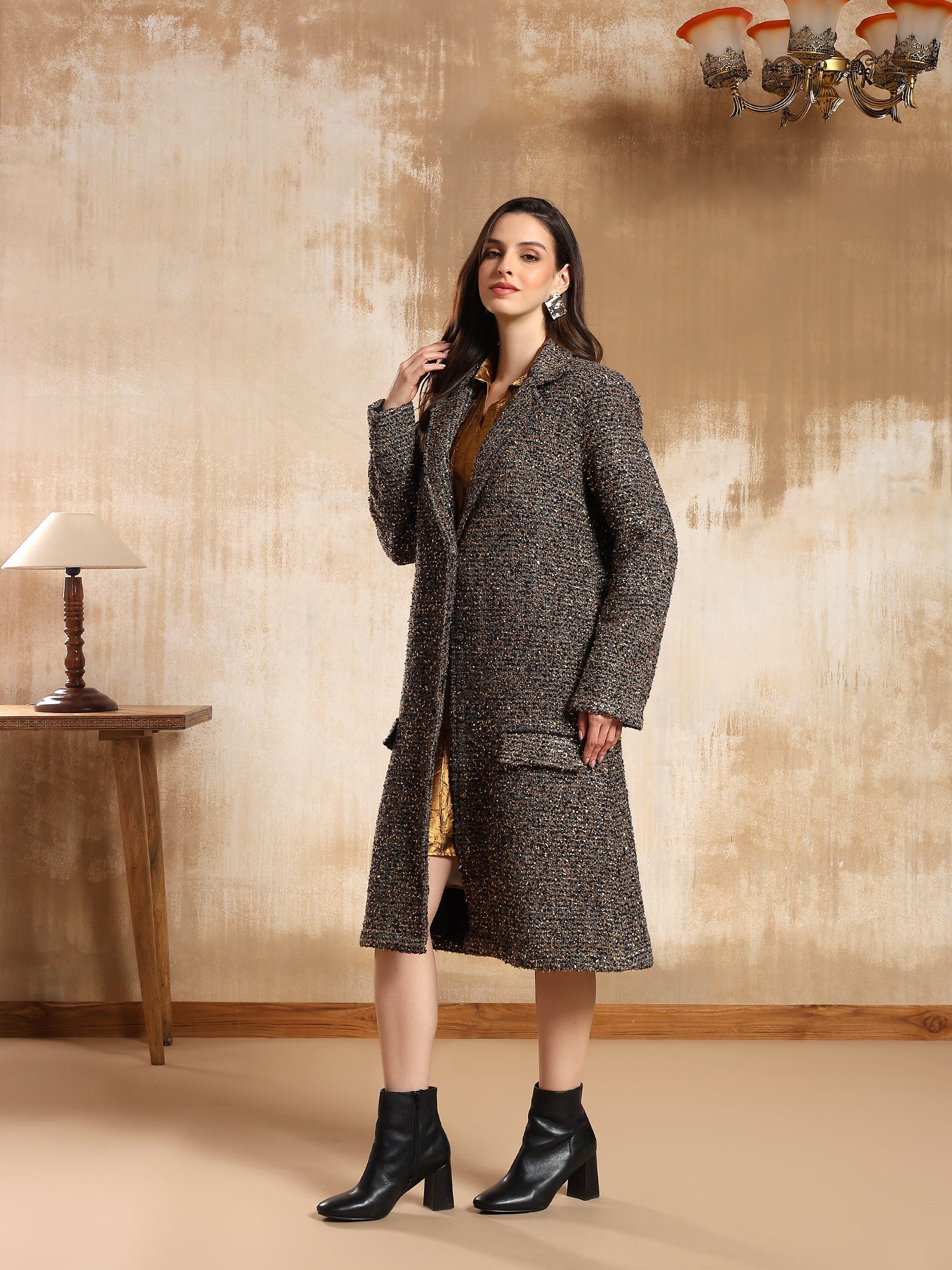 Blair Golden Tweed Coat