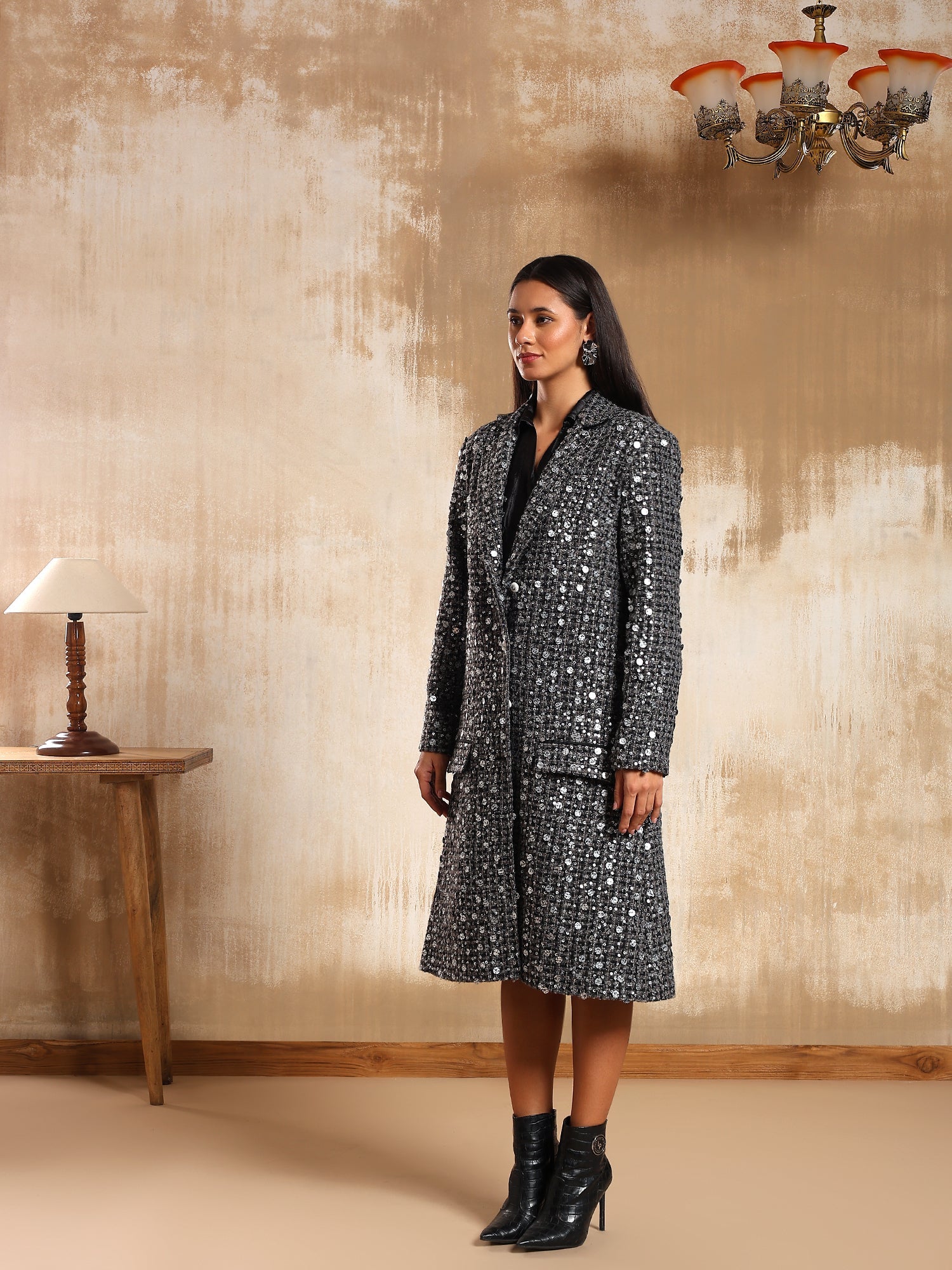 Blair Silver Tweed Coat