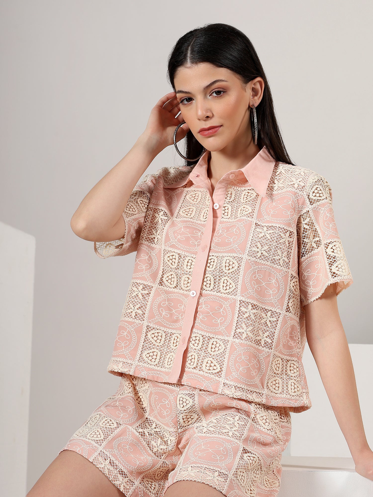 Blush Harmony – Cutwork Co-ord Set