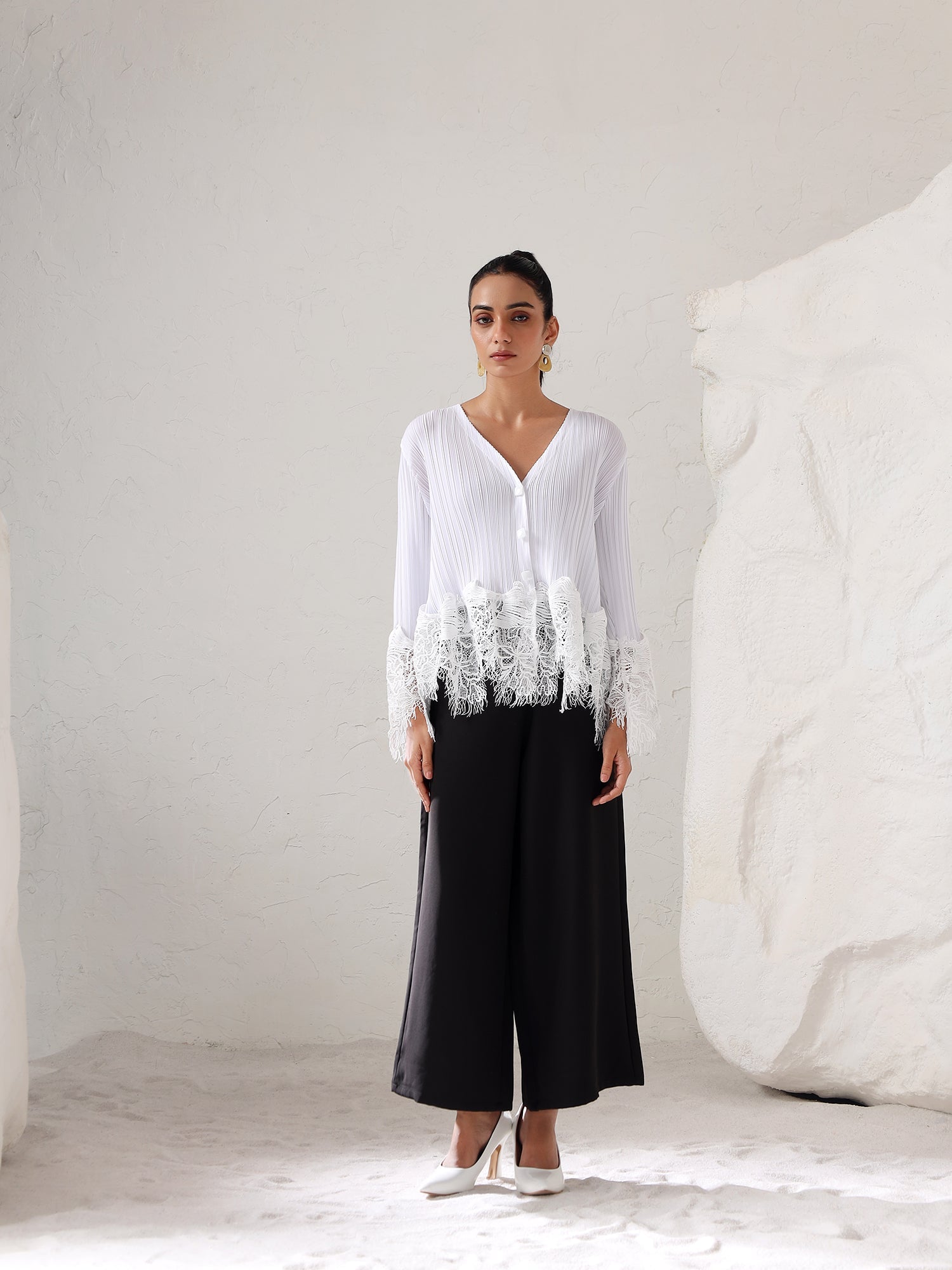 Evarielle Pleated Top