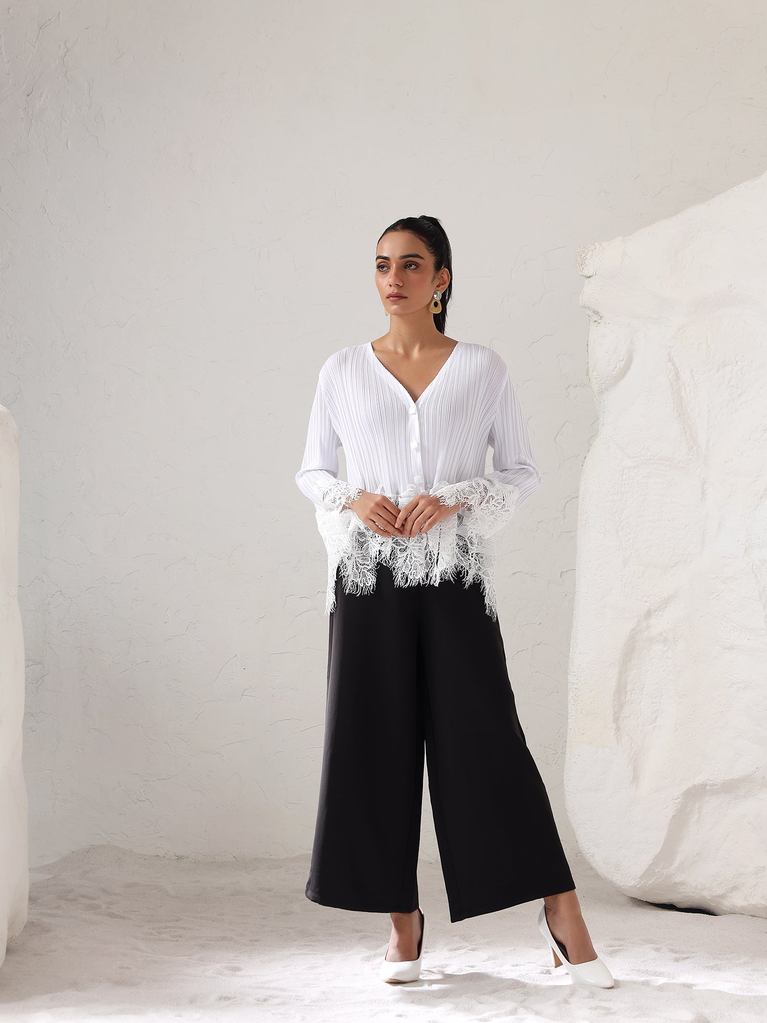 Evarielle Pleated Top