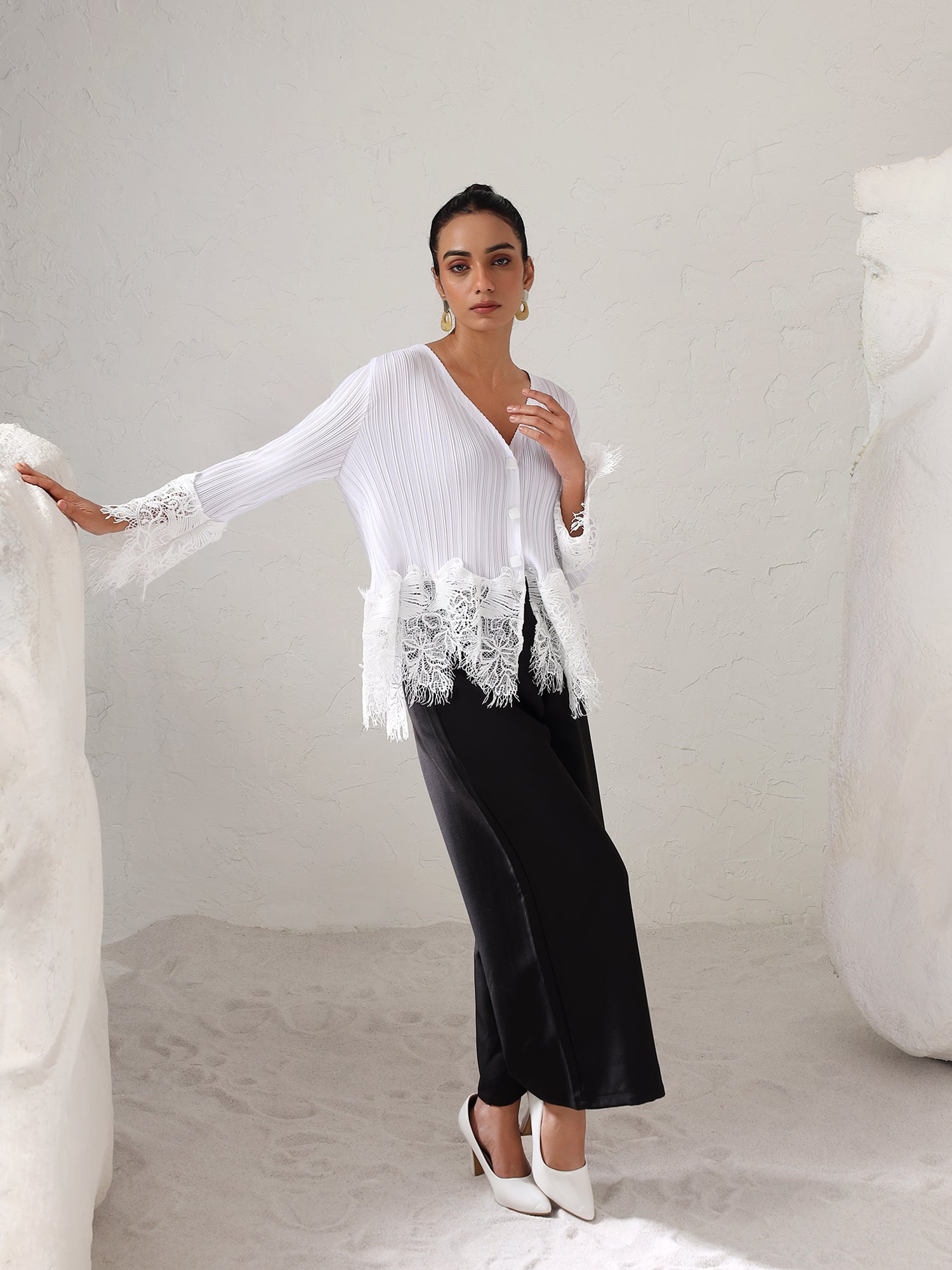 Evarielle Pleated Top
