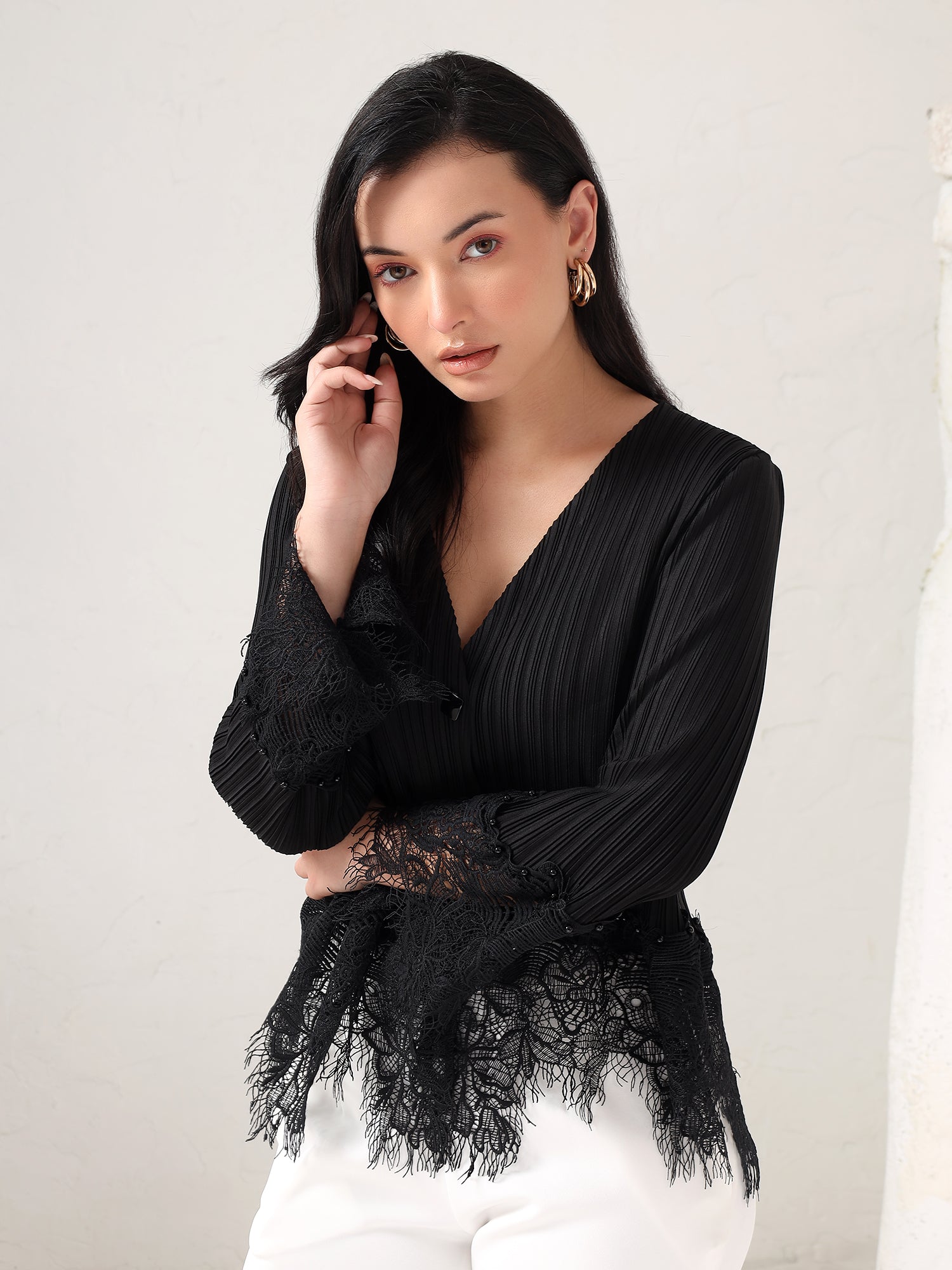 Evarielle Pleated Top