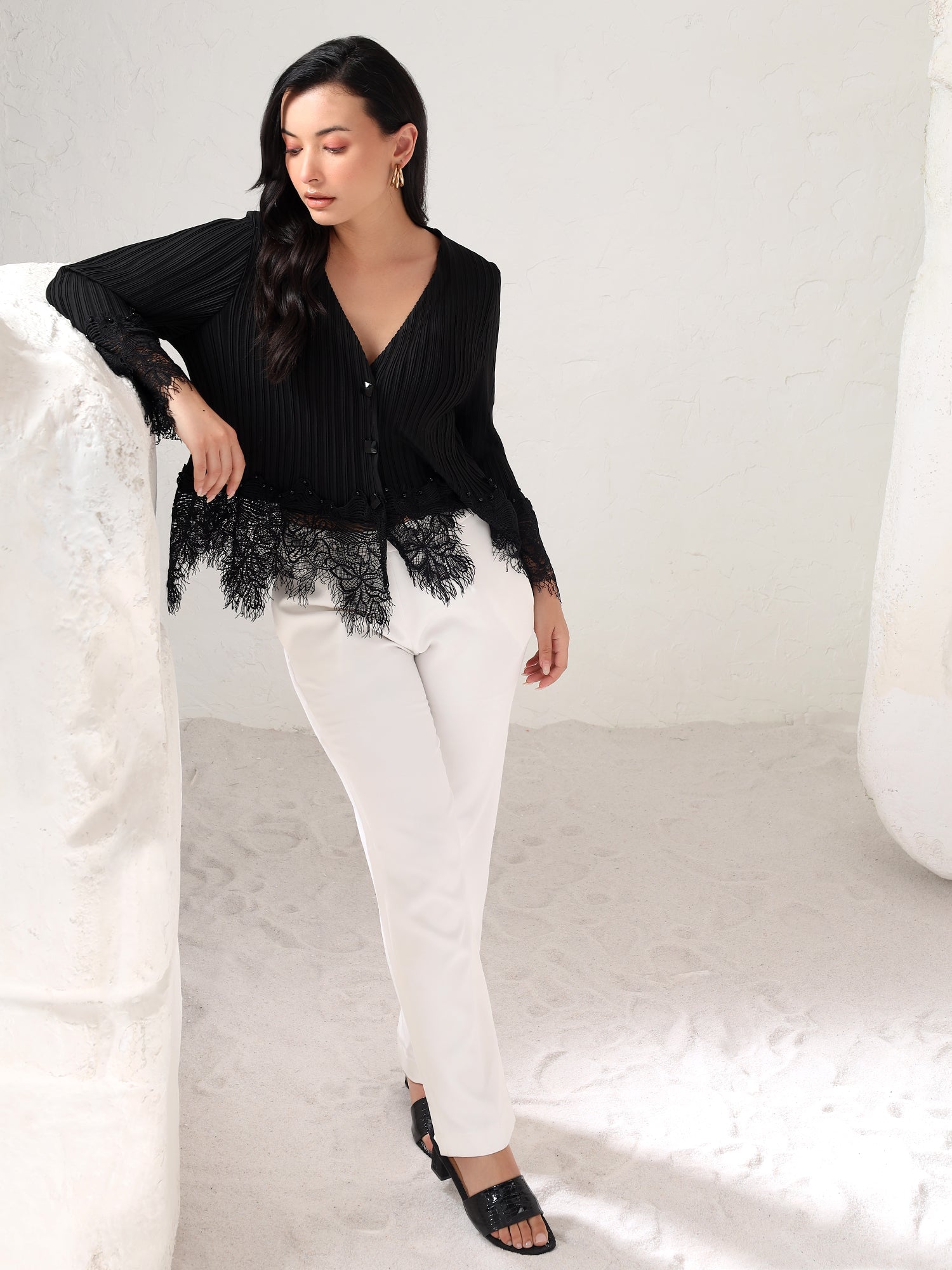 Evarielle Pleated Top