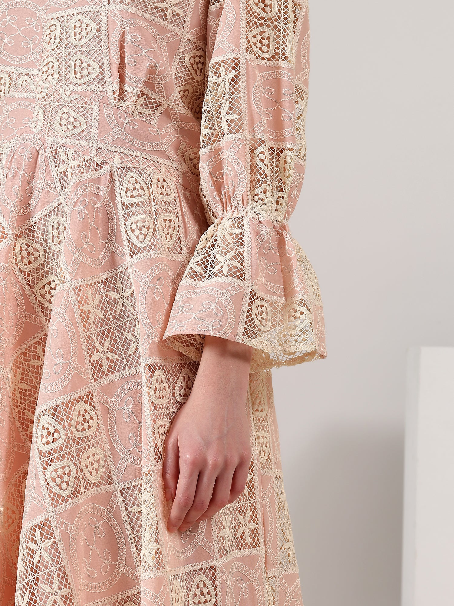Rosé Whisper – Embroidered Maxi Dress