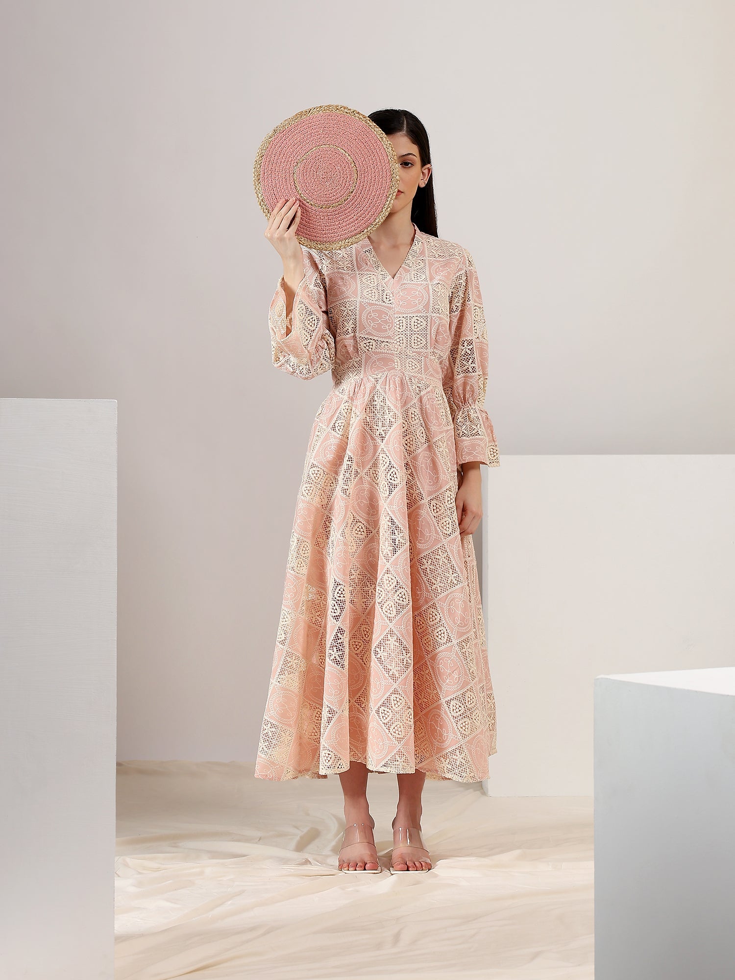 Rosé Whisper – Embroidered Maxi Dress
