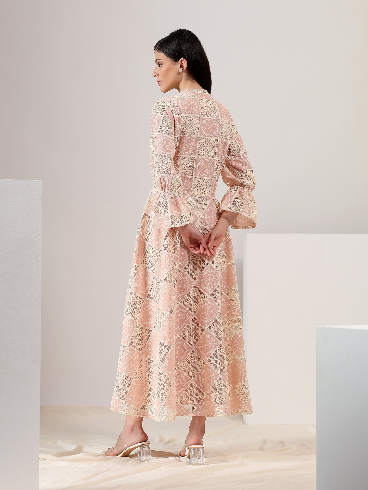 Rosé Whisper – Embroidered Maxi Dress