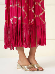 Zaria Metallic In Fuchsia Pink