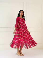 Zaria Metallic In Fuchsia Pink